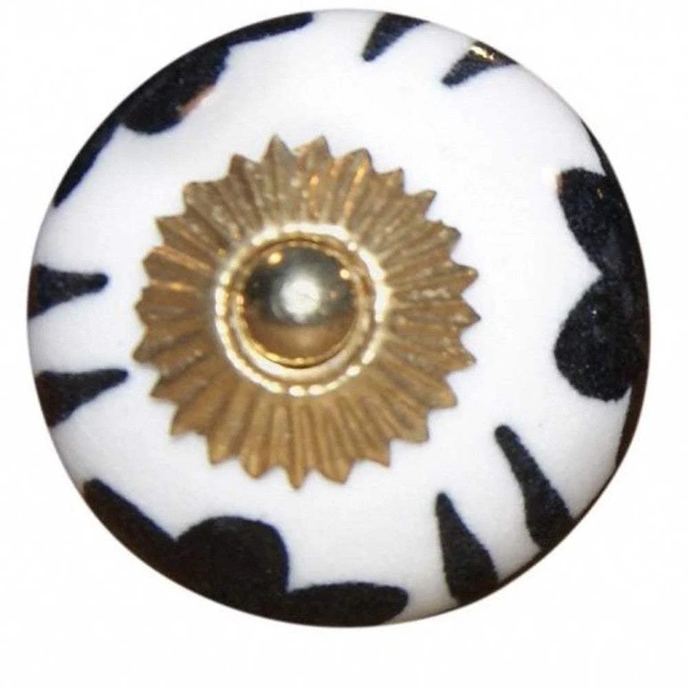 1.5" X 1.5" X 1.5" Black White And Gold  Knobs 8 Pack - Image 3