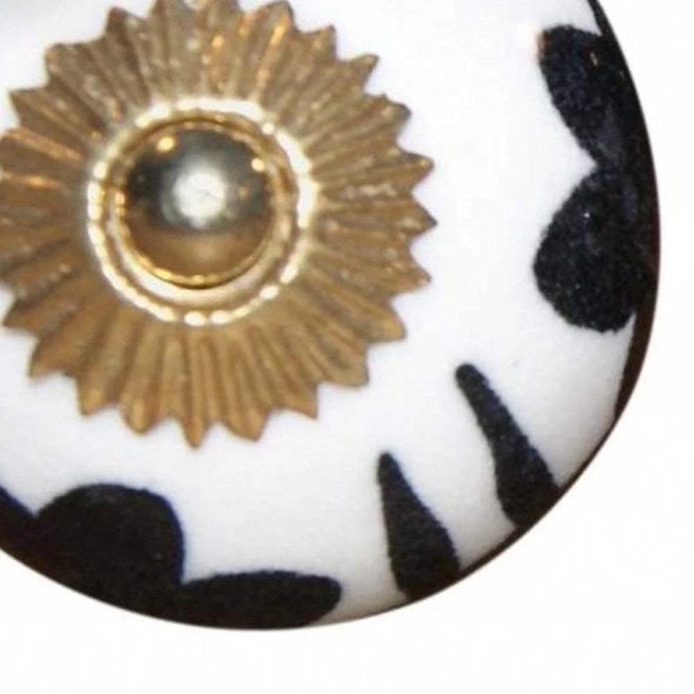 1.5" X 1.5" X 1.5" Black White And Gold  Knobs 8 Pack - Image 4