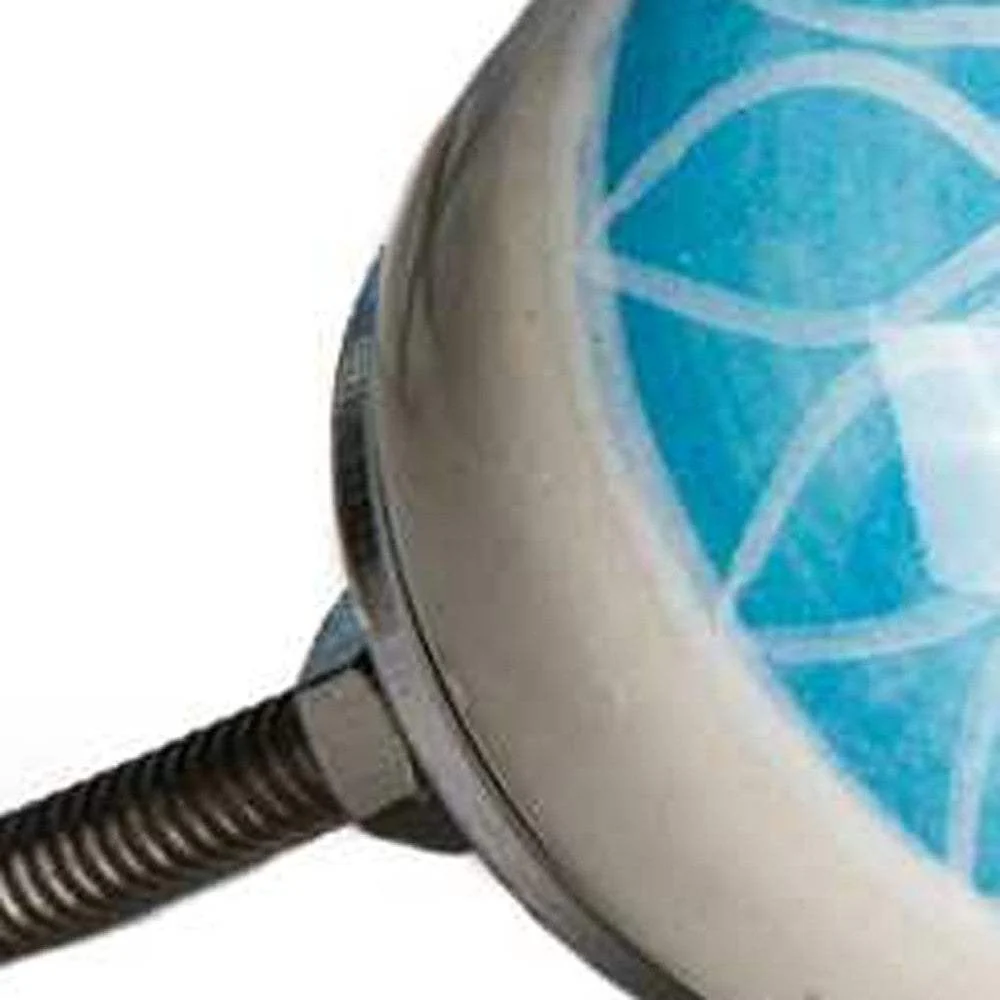 1.5" X 1.5" X 1.5" Ceramic Metal Aqua And White 12 Pack Knob - Image 4