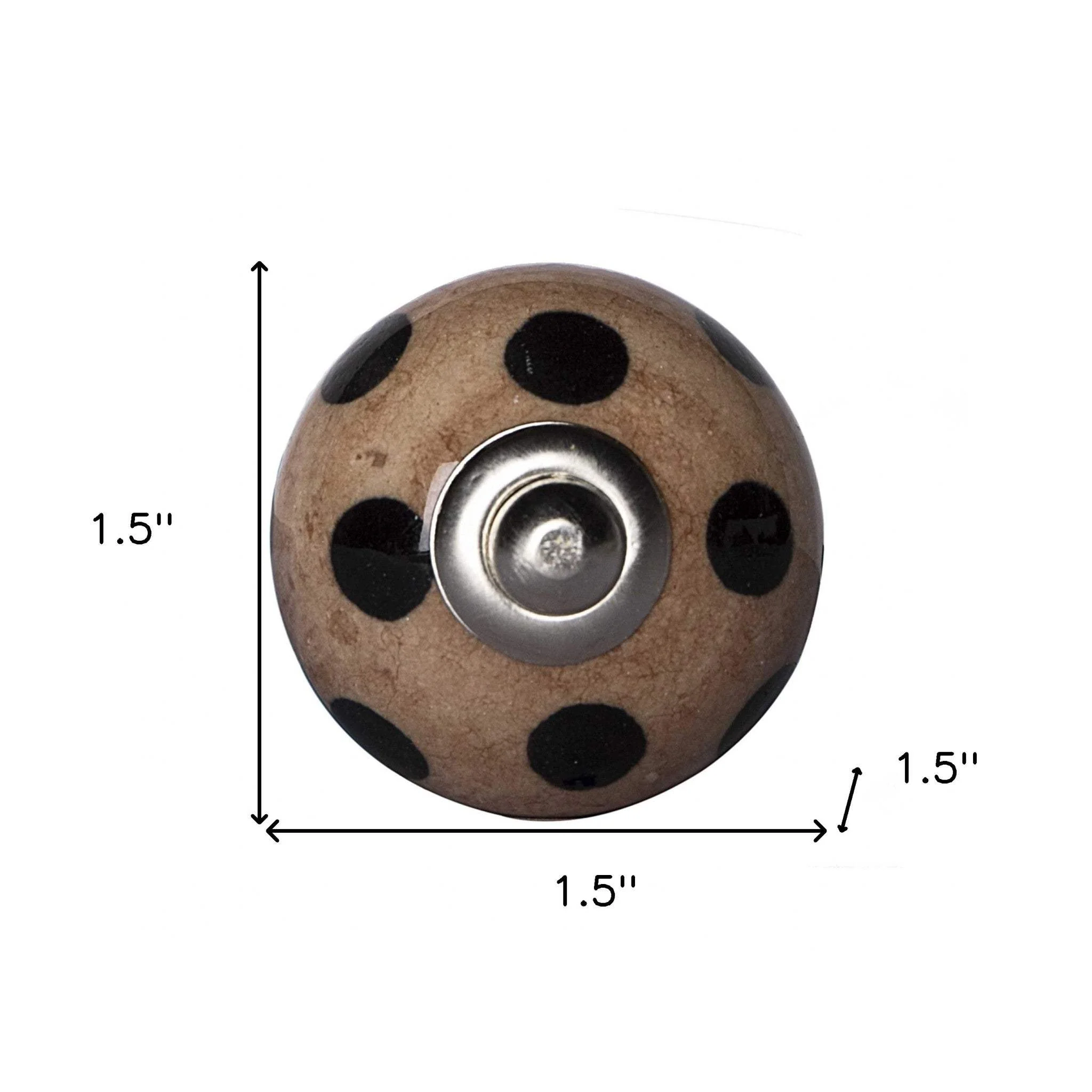 1.5" X 1.5" X 1.5" Ceramic Metal Brown Black 12 Pack Knob - Image 5
