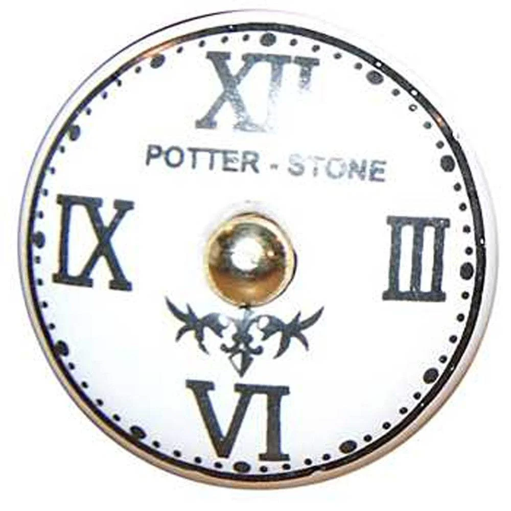 1.5" X 1.5" X 1.5" White Black And Gold  Knobs 12 Pack - Image 3