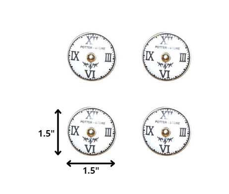 1.5" X 1.5" X 1.5" White Black And Gold  Knobs 12 Pack - Image 5