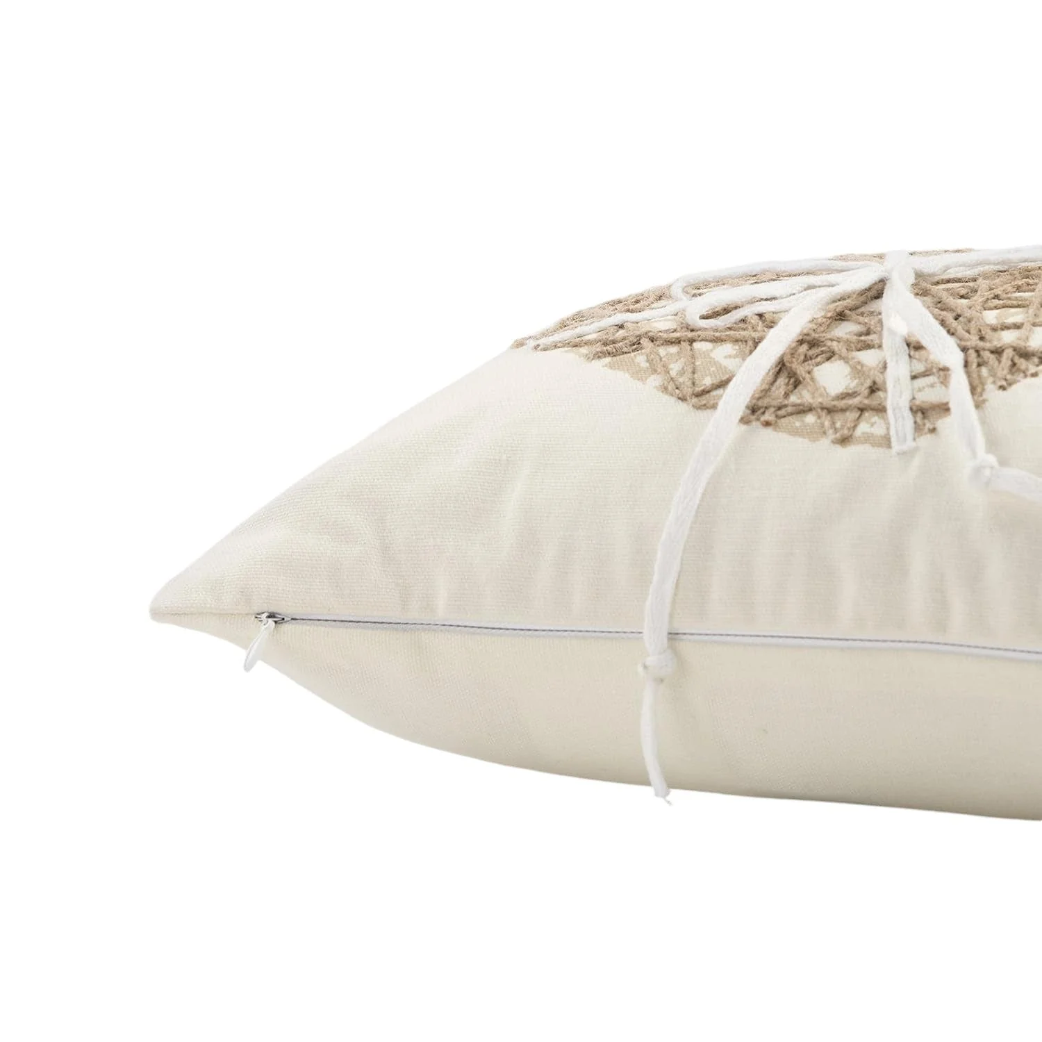 11" X 21" Ivory Home is Where the Heart Is Throw Pillow With Embroidery - Image 4