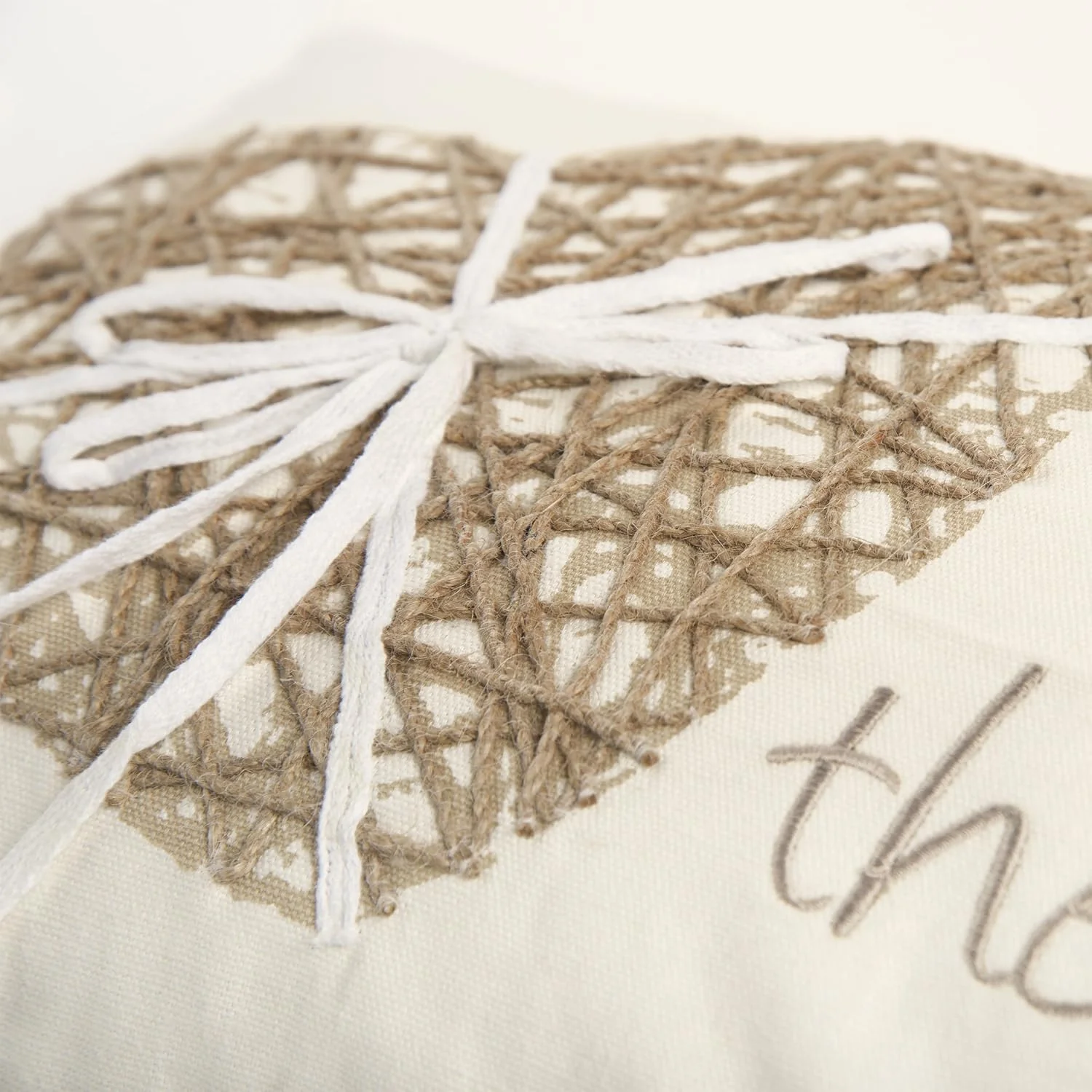 11" X 21" Ivory Home is Where the Heart Is Throw Pillow With Embroidery - Image 8