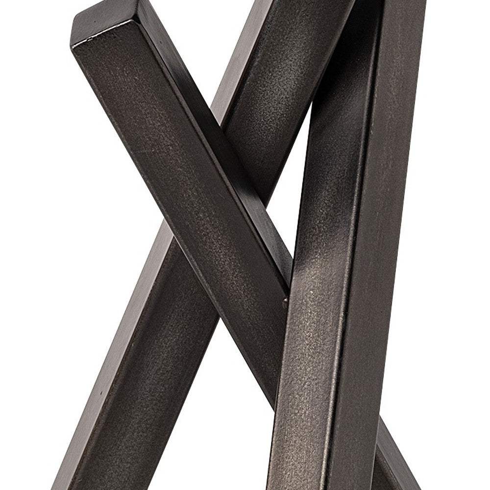 12" Gunmetal Gray Metal Abstract Geometric Tabletop Sculpture - Image 4