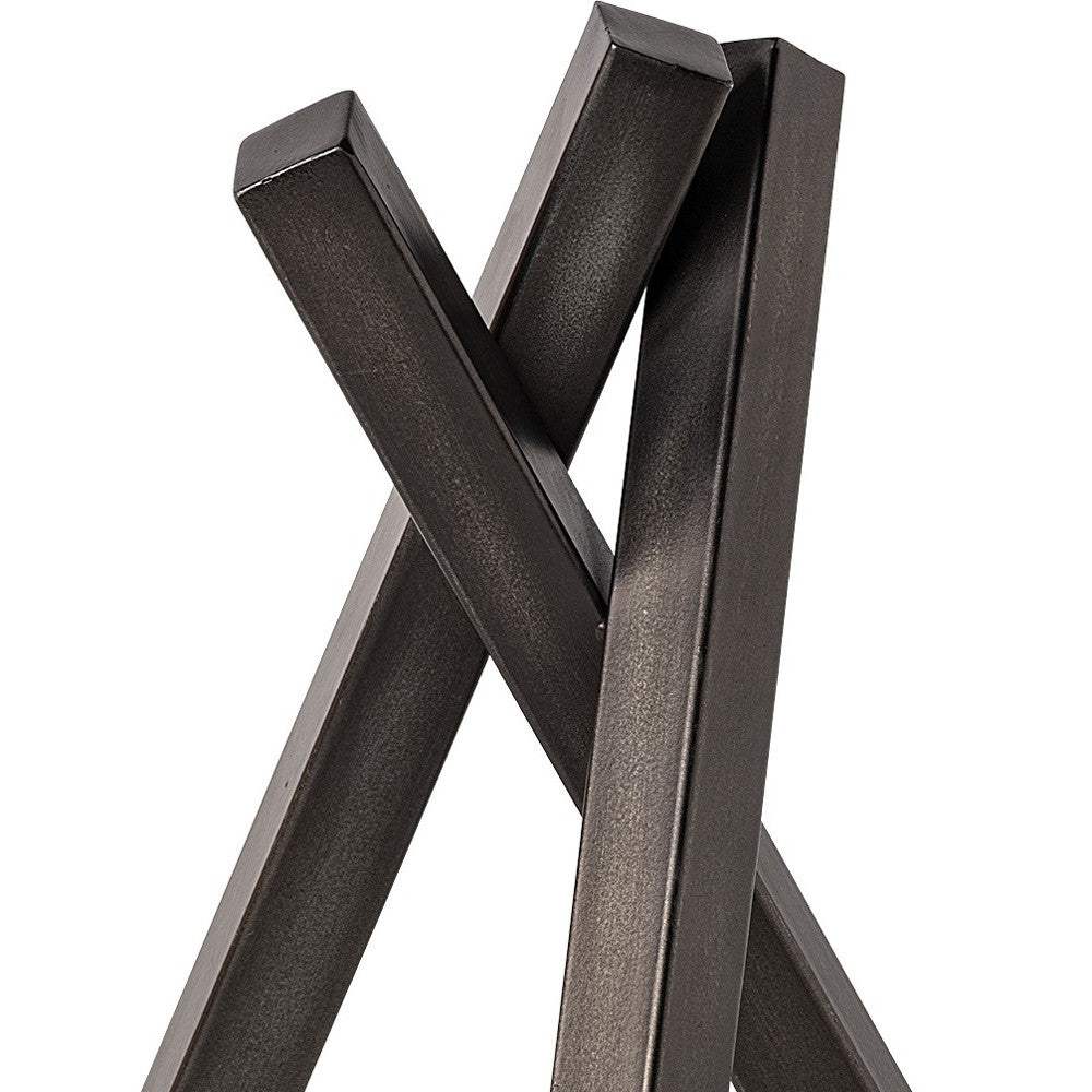 12" Gunmetal Gray Metal Abstract Geometric Tabletop Sculpture - Image 5