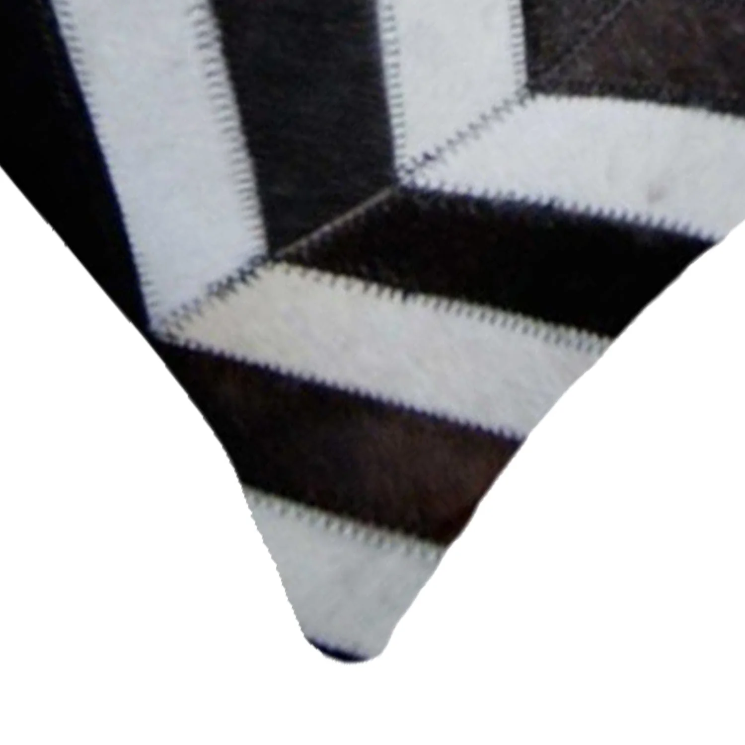 12" X 20" Chocolate Brown and Off White Chevron Cowhide Throw Pillow - Image 3