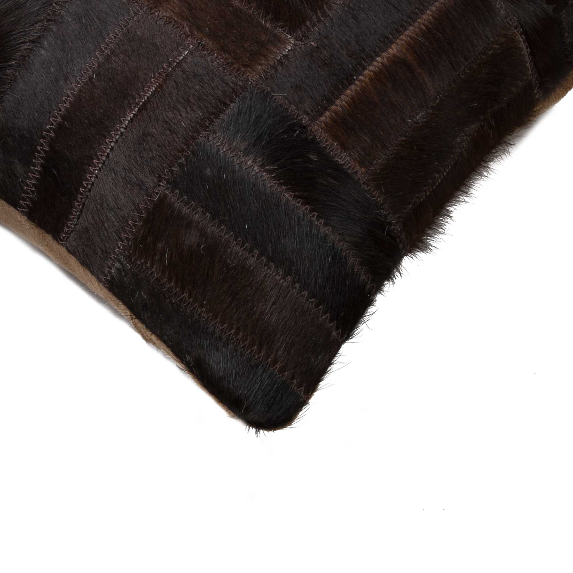 12" X 20" Chocolate Cowhide Throw Pillow - Image 3