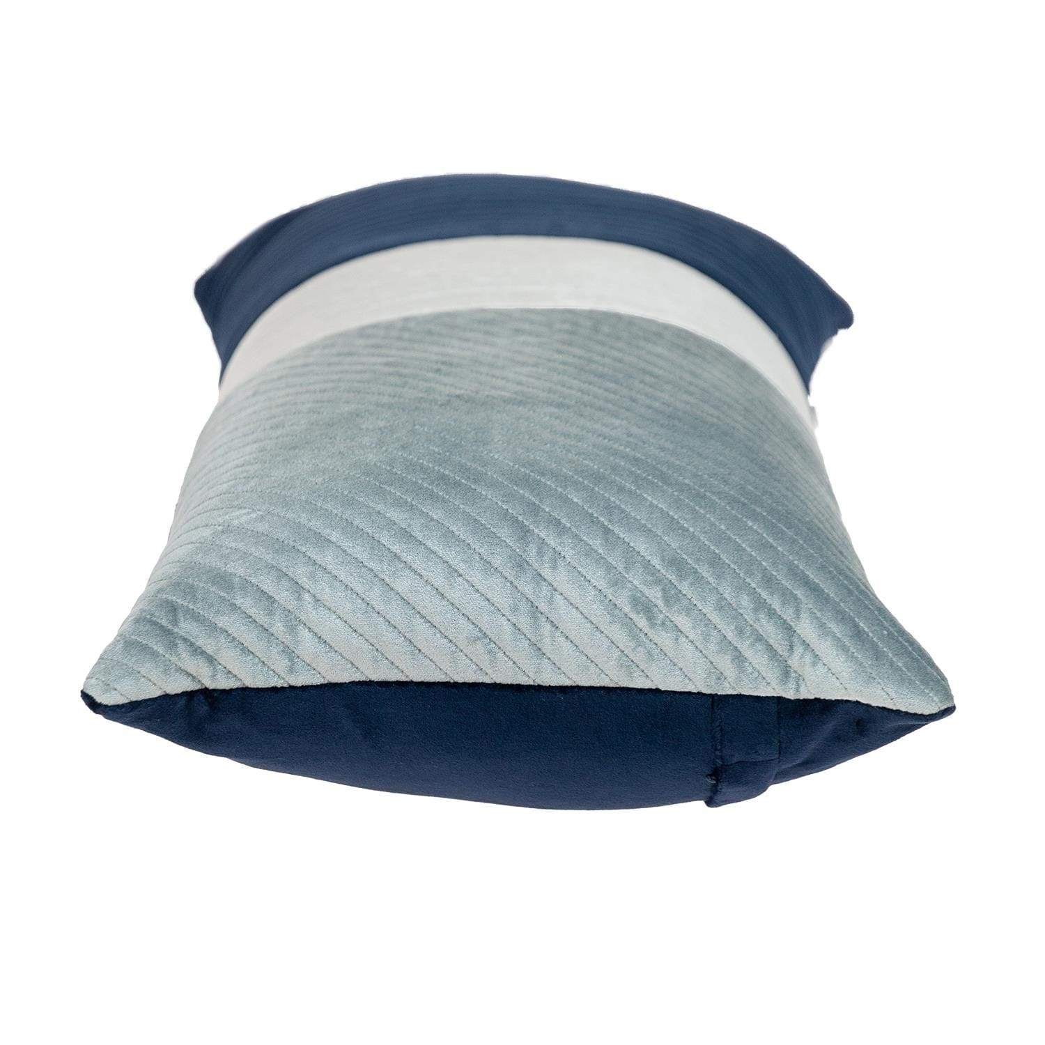 12" X 24" Navy Blue Striped Velvet Throw Pillow - Image 4