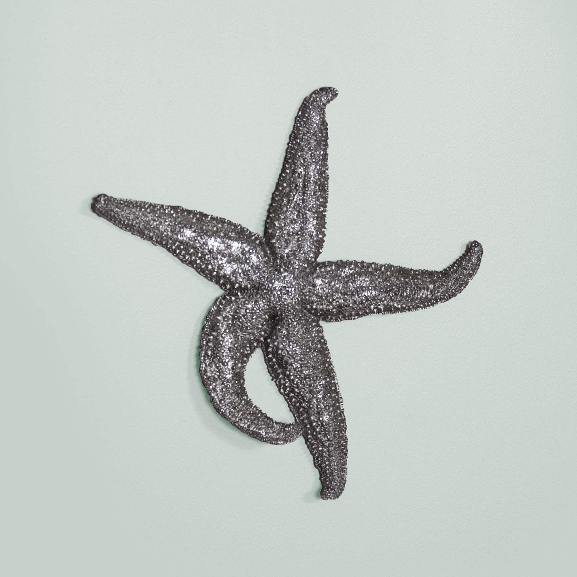 15' Silver Pewter Textured Starfish Wall Art Unframed Textual Art Wall Art - Image 4