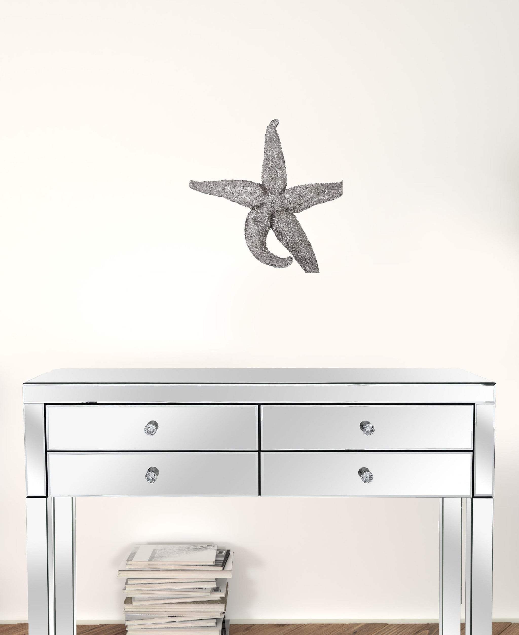15' Silver Pewter Textured Starfish Wall Art Unframed Textual Art Wall Art - Image 5