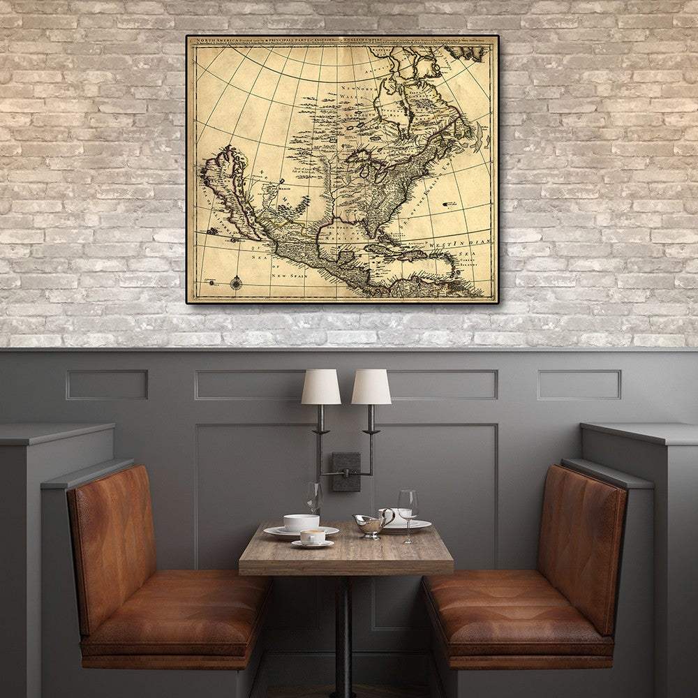 16" X 20" Map Of North America C1685 Vintage Poster Wall Art - Image 3