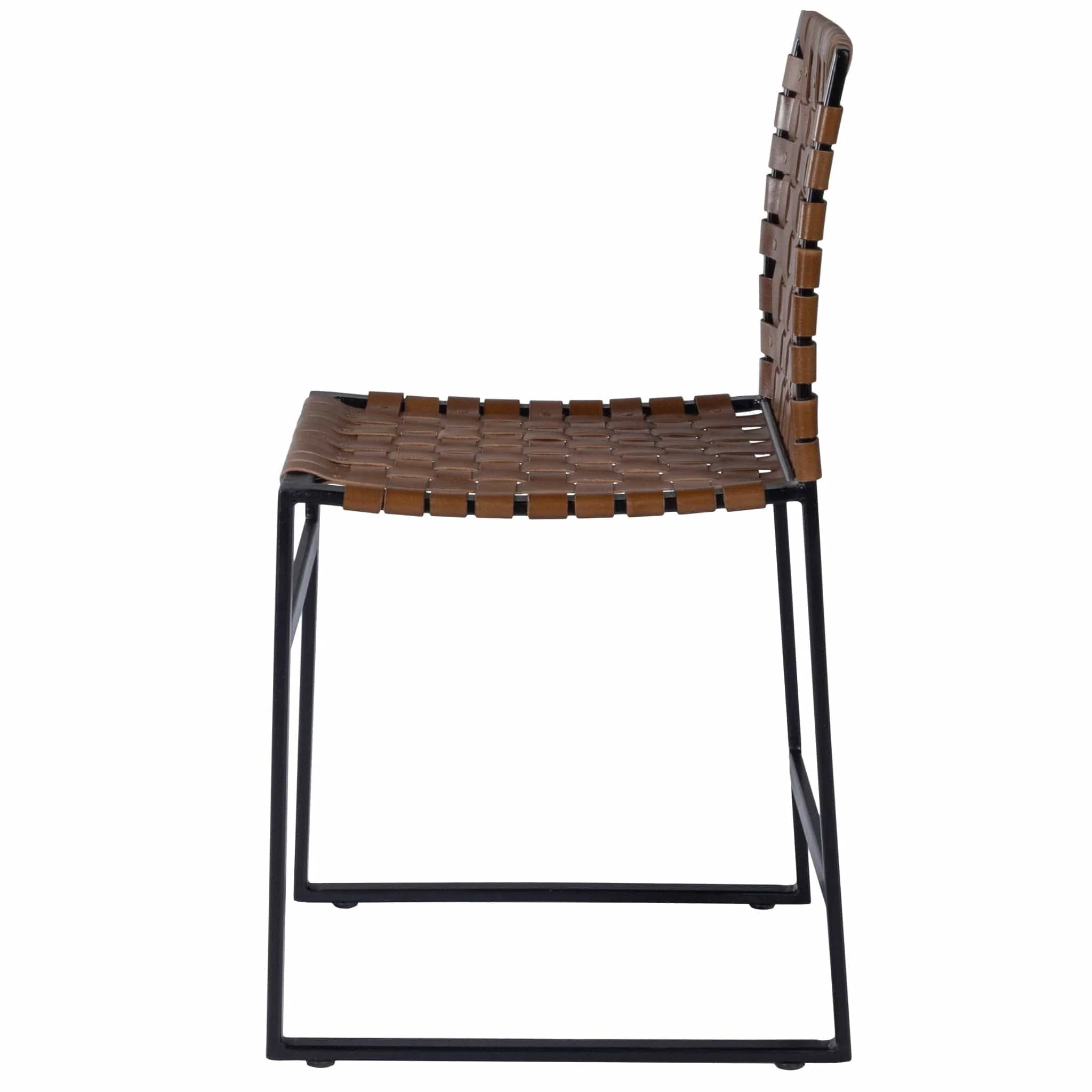 17" Brown And Black Faux Leather Side Chair - Image 3