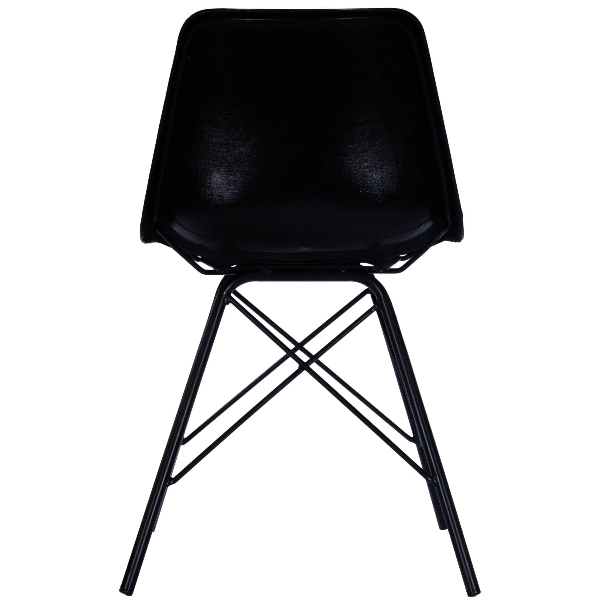 18" Black Faux Leather Side Chair - Image 3