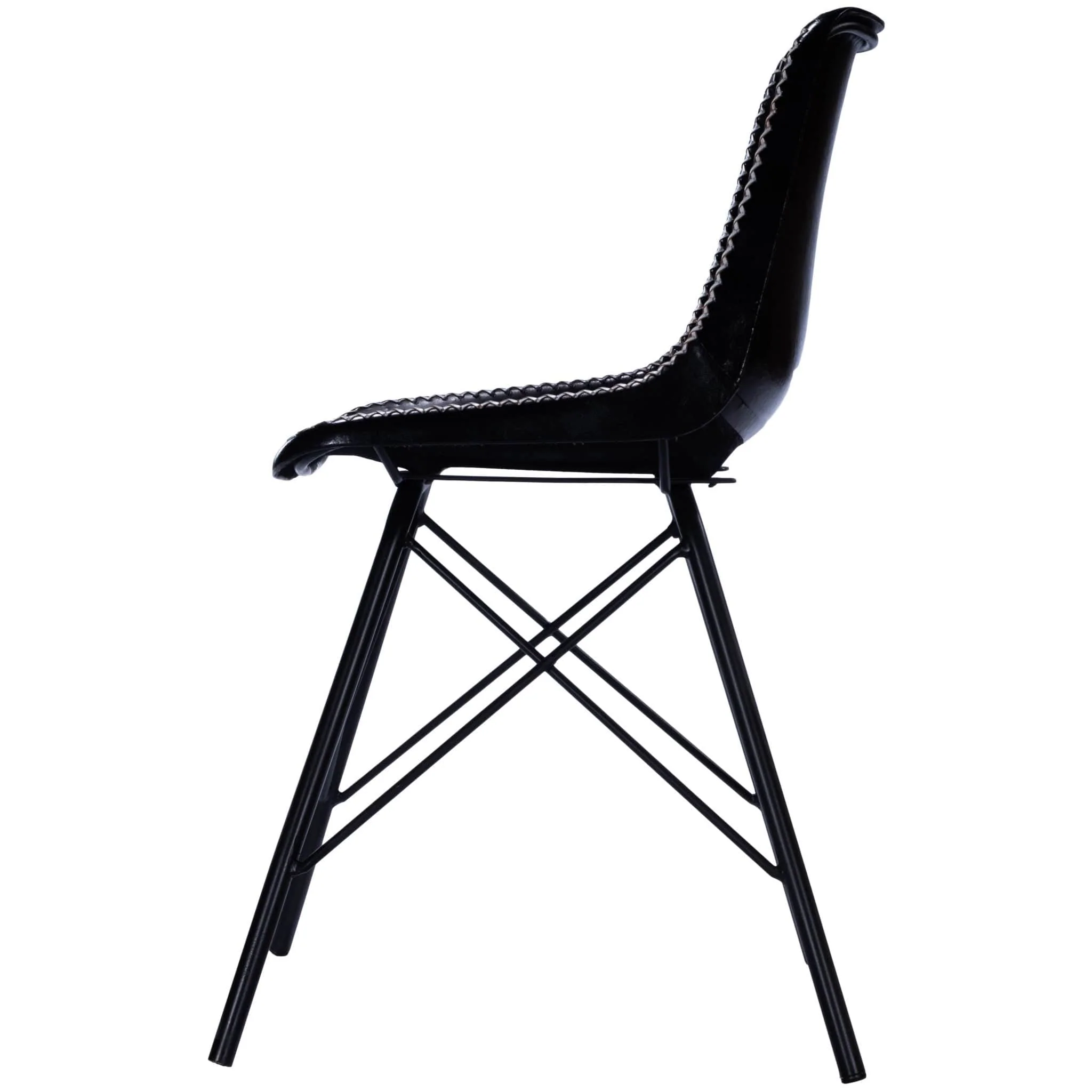 18" Black Faux Leather Side Chair - Image 4