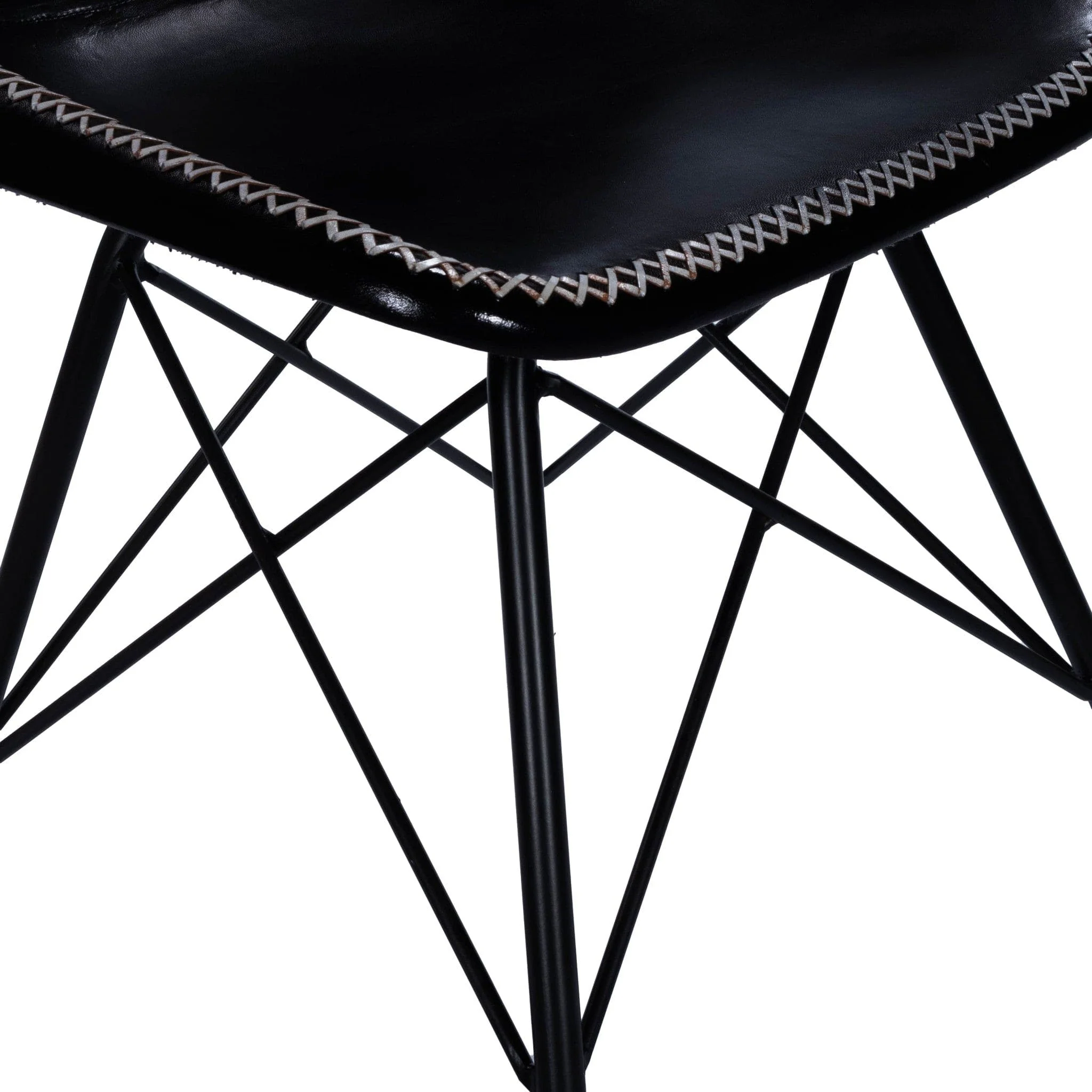 18" Black Faux Leather Side Chair - Image 5