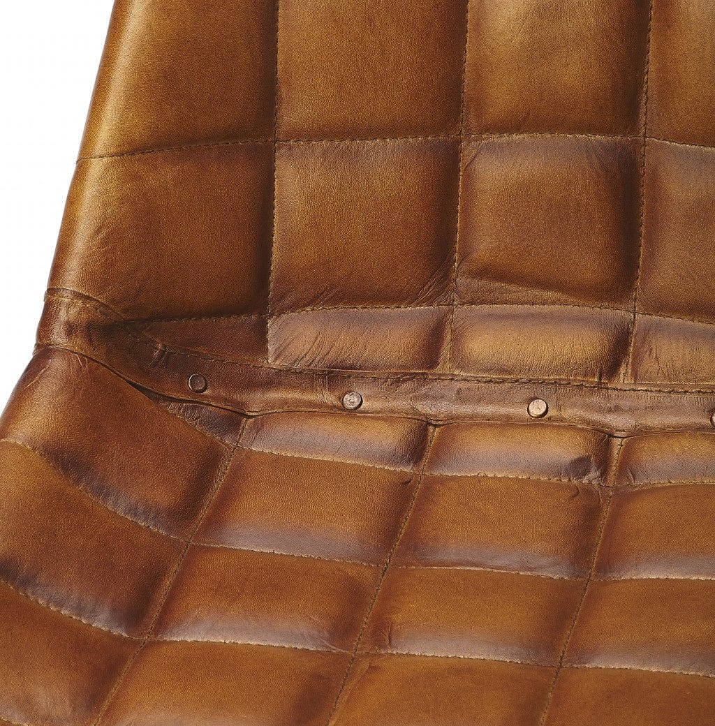 18" Brown Faux Leather Tufted Side Chair - Image 5