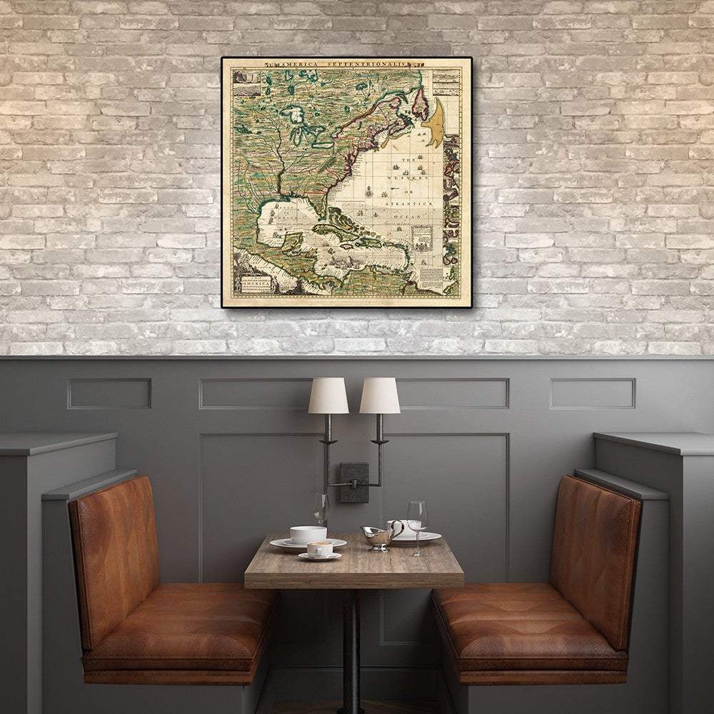 18" X 18" Vintage 1773 Map Of British Empire In North America Wall Art - Image 4