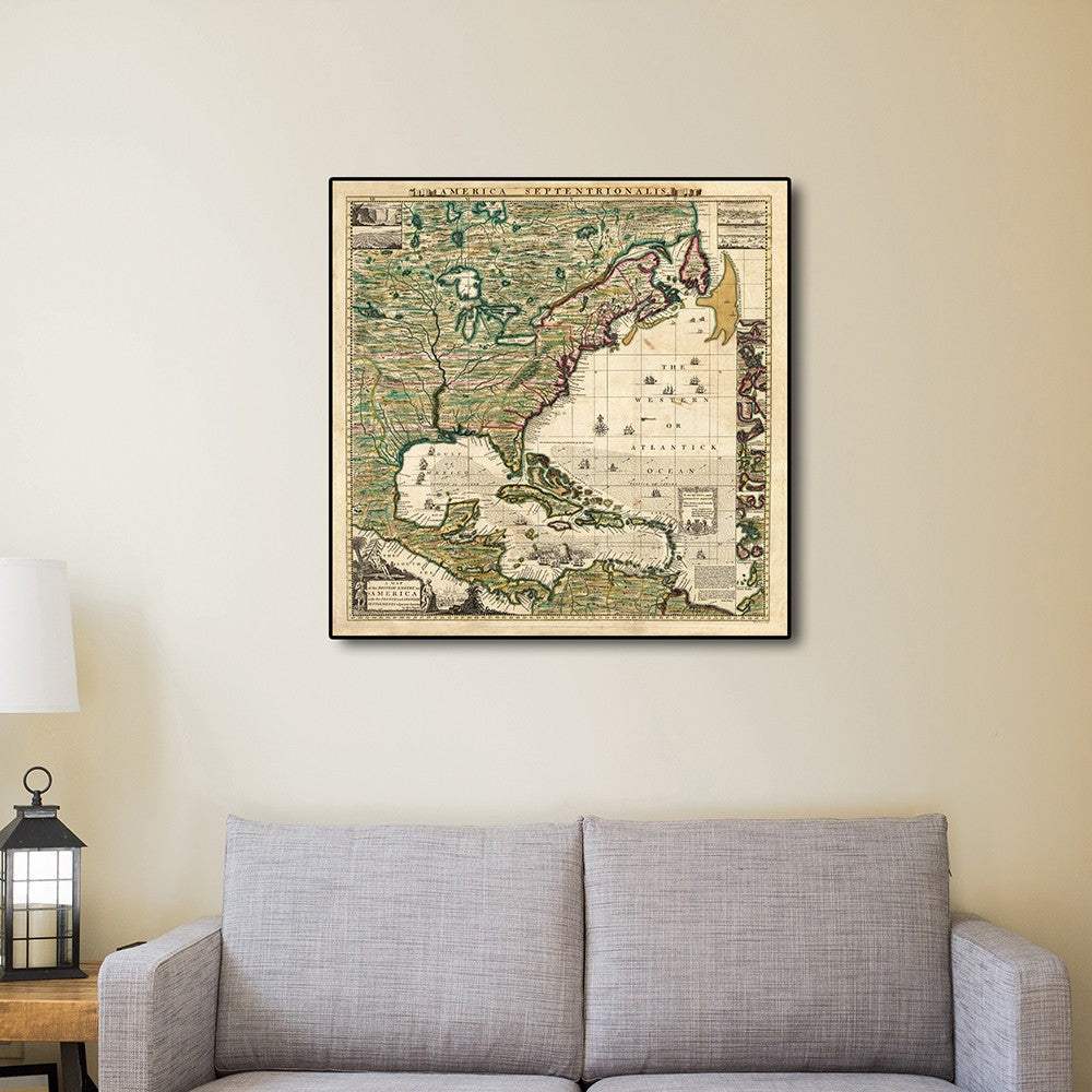 18" X 18" Vintage 1773 Map Of British Empire In North America Wall Art - Image 5