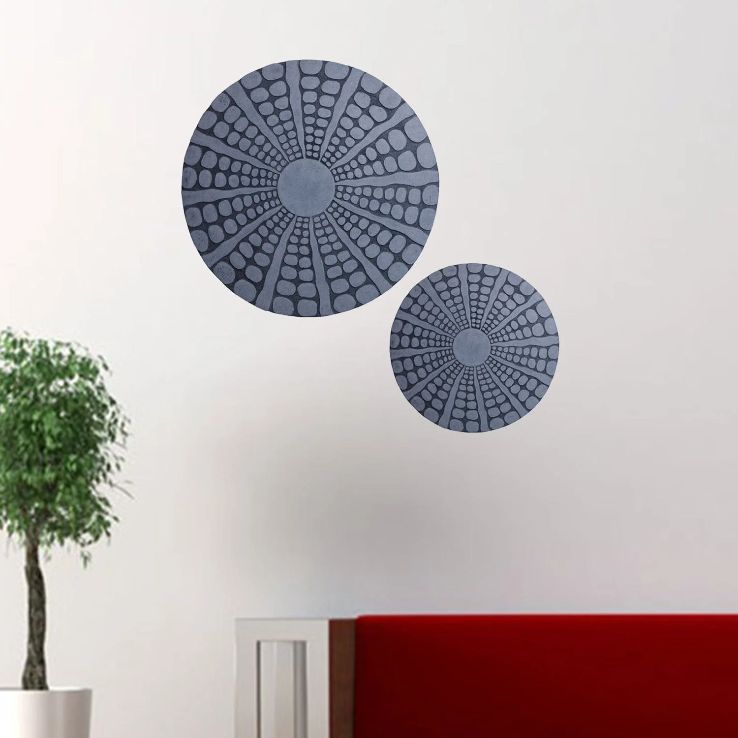 19" X 19" X 2" Sandstone, Fine Polished, Round With Stardust Pebble Finish - Wall Decor - Image 3