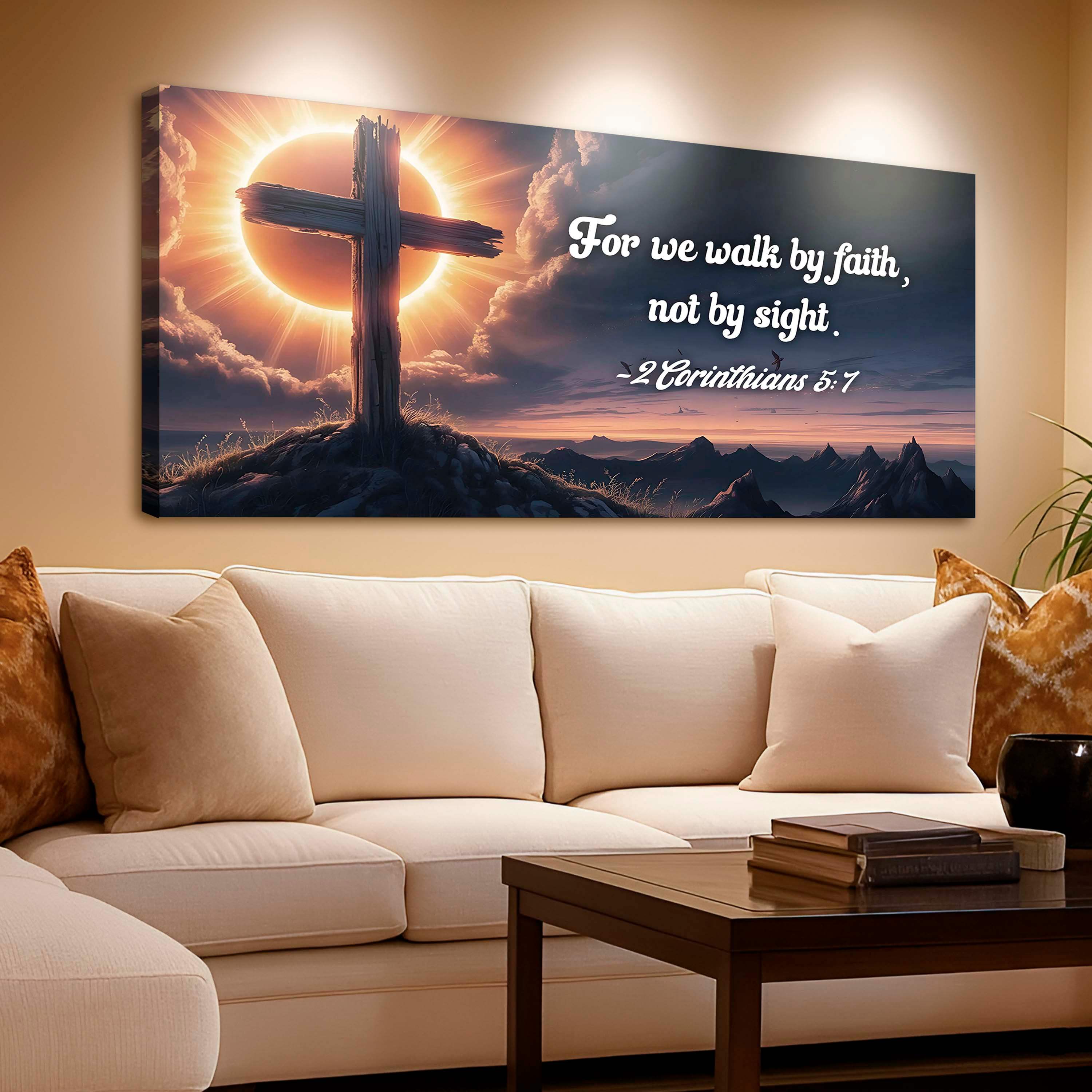 2 Corinthians 5:7 - For We Walk By Faith Not By Sight Faith Sign - Image 4