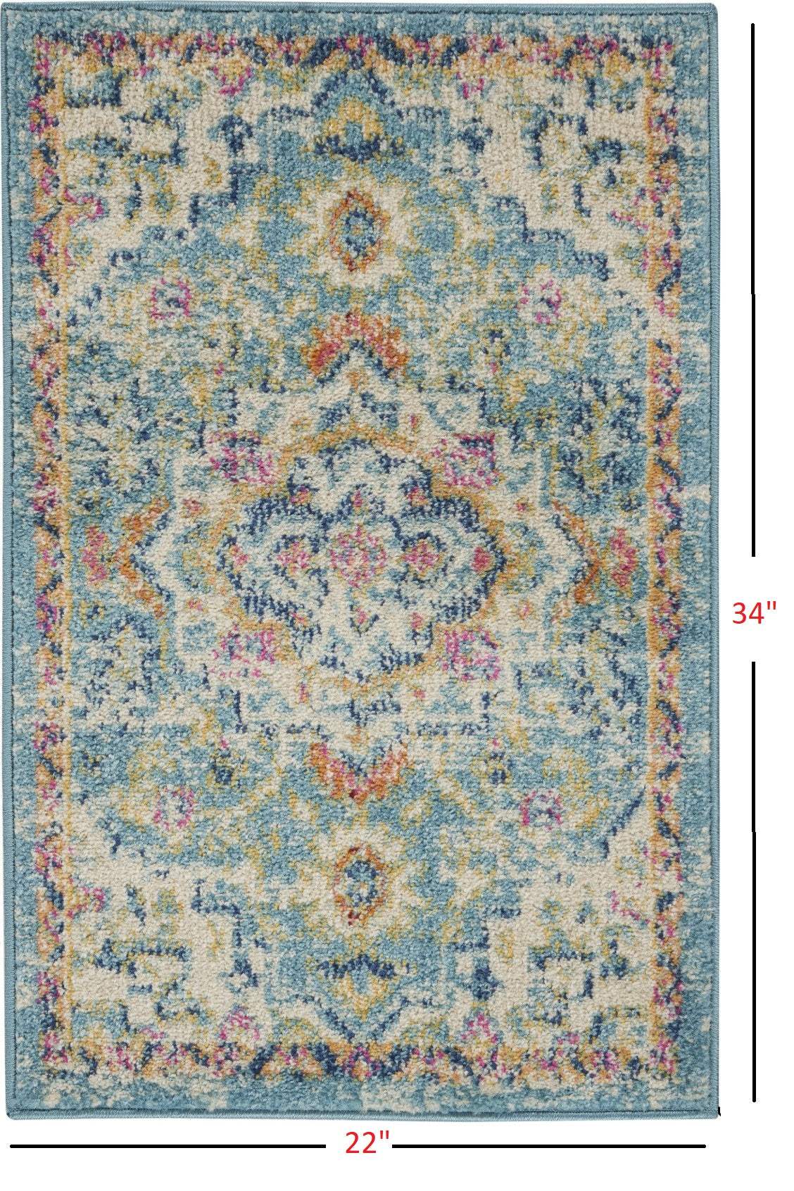2' X 3' Blue And Ivory Dhurrie Area Rug - Image 2