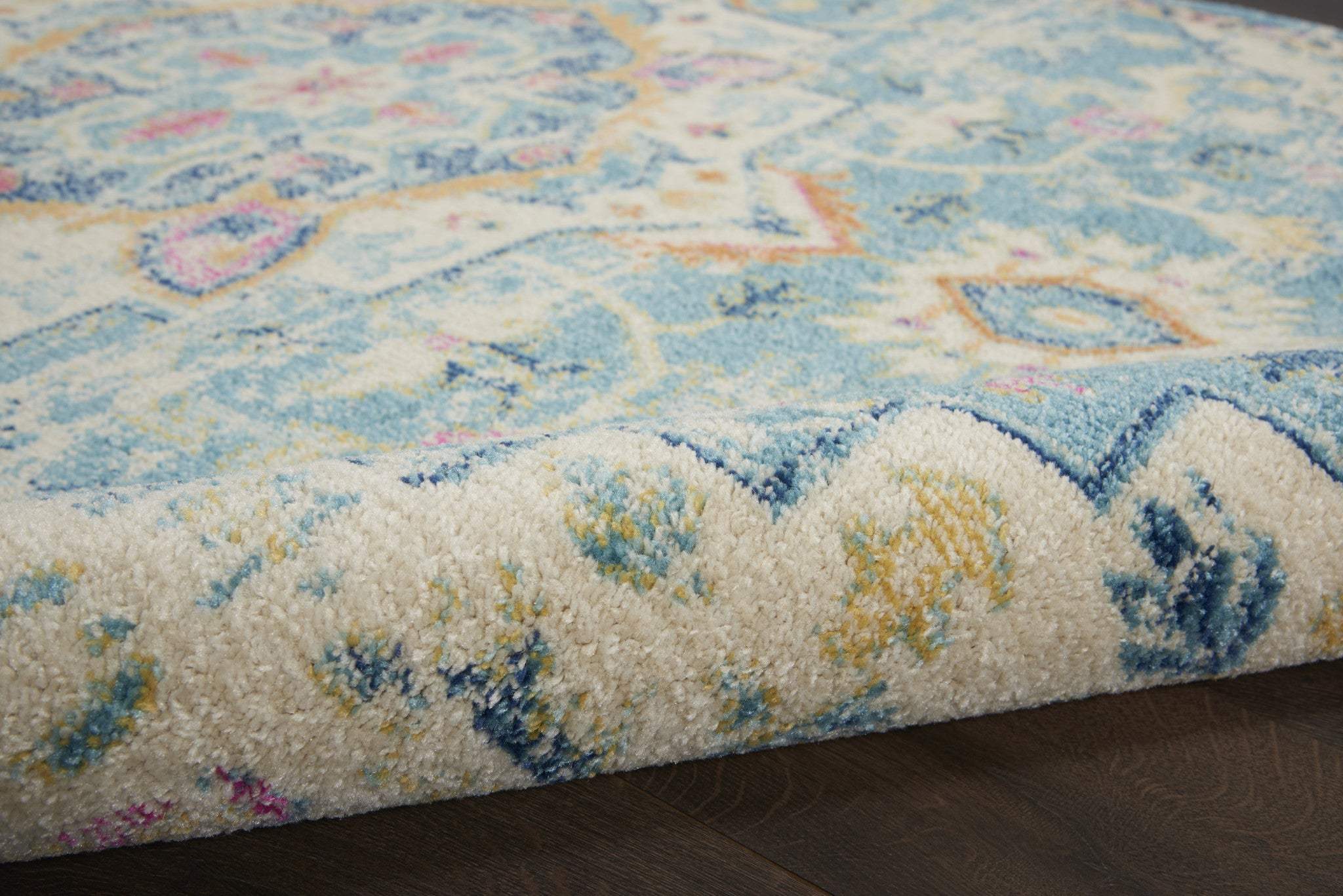 2' X 3' Blue And Ivory Dhurrie Area Rug - Image 6