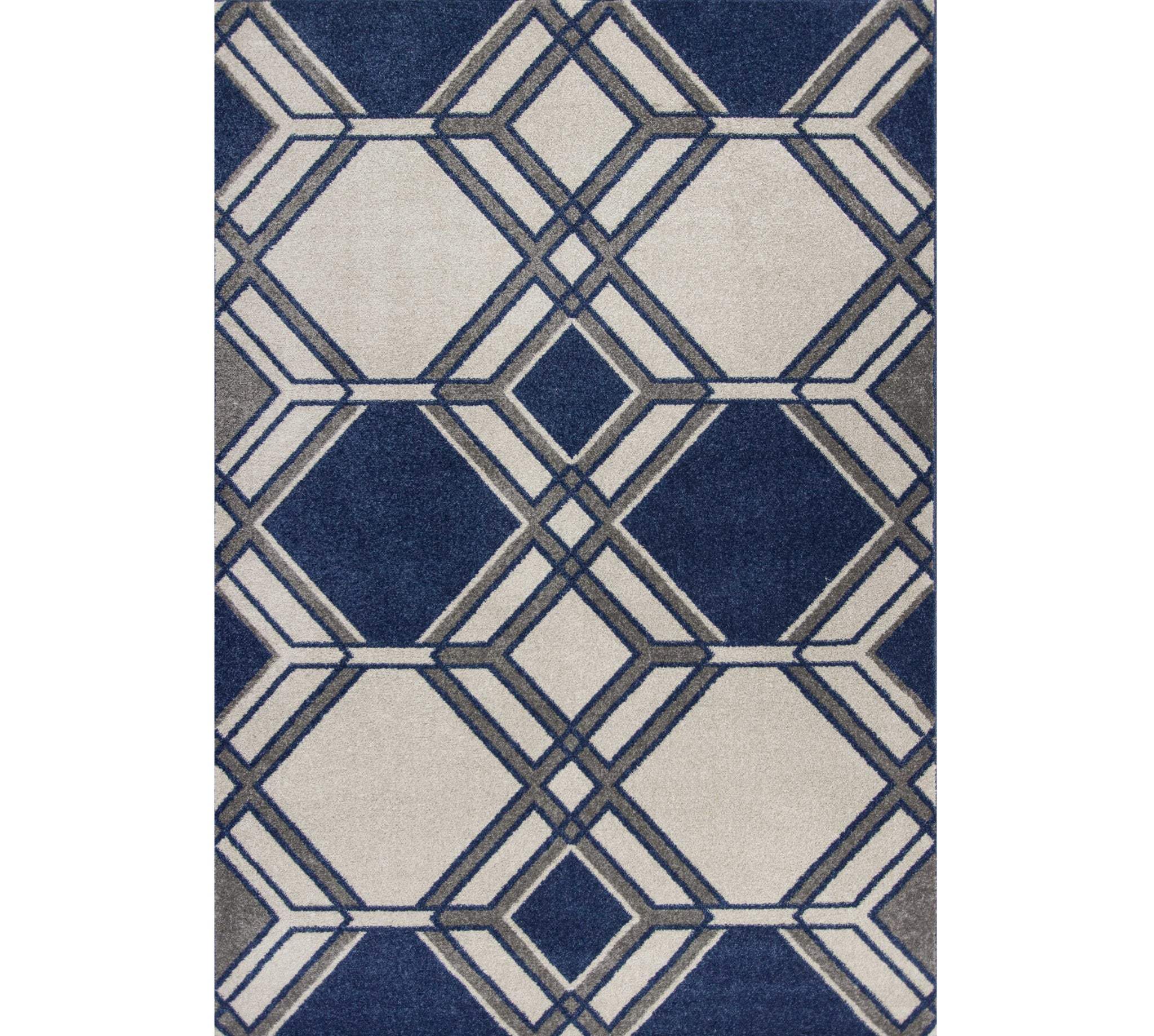2' X 3' Blue Geometric Area Rug - Image 2