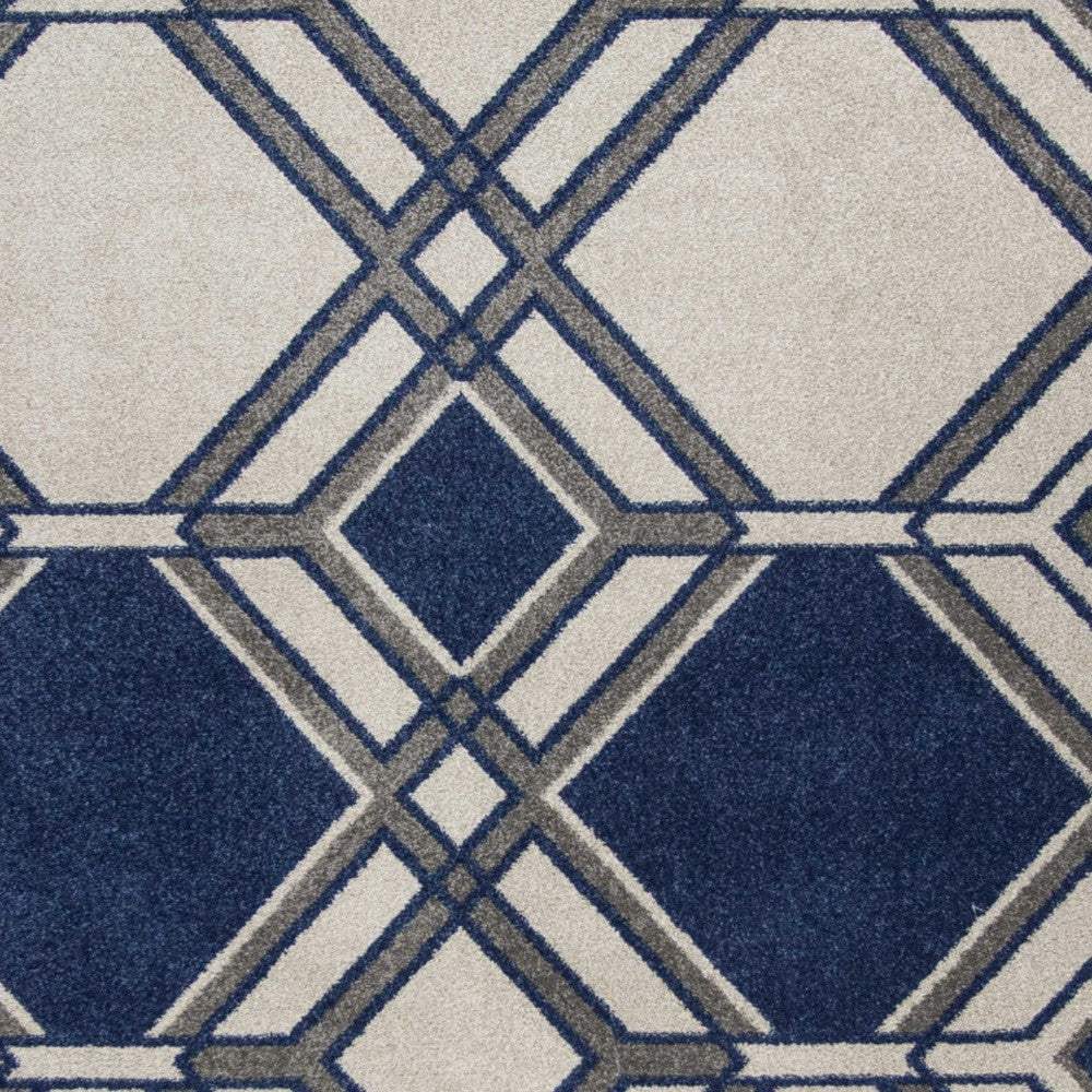 2' X 3' Blue Geometric Area Rug - Image 4