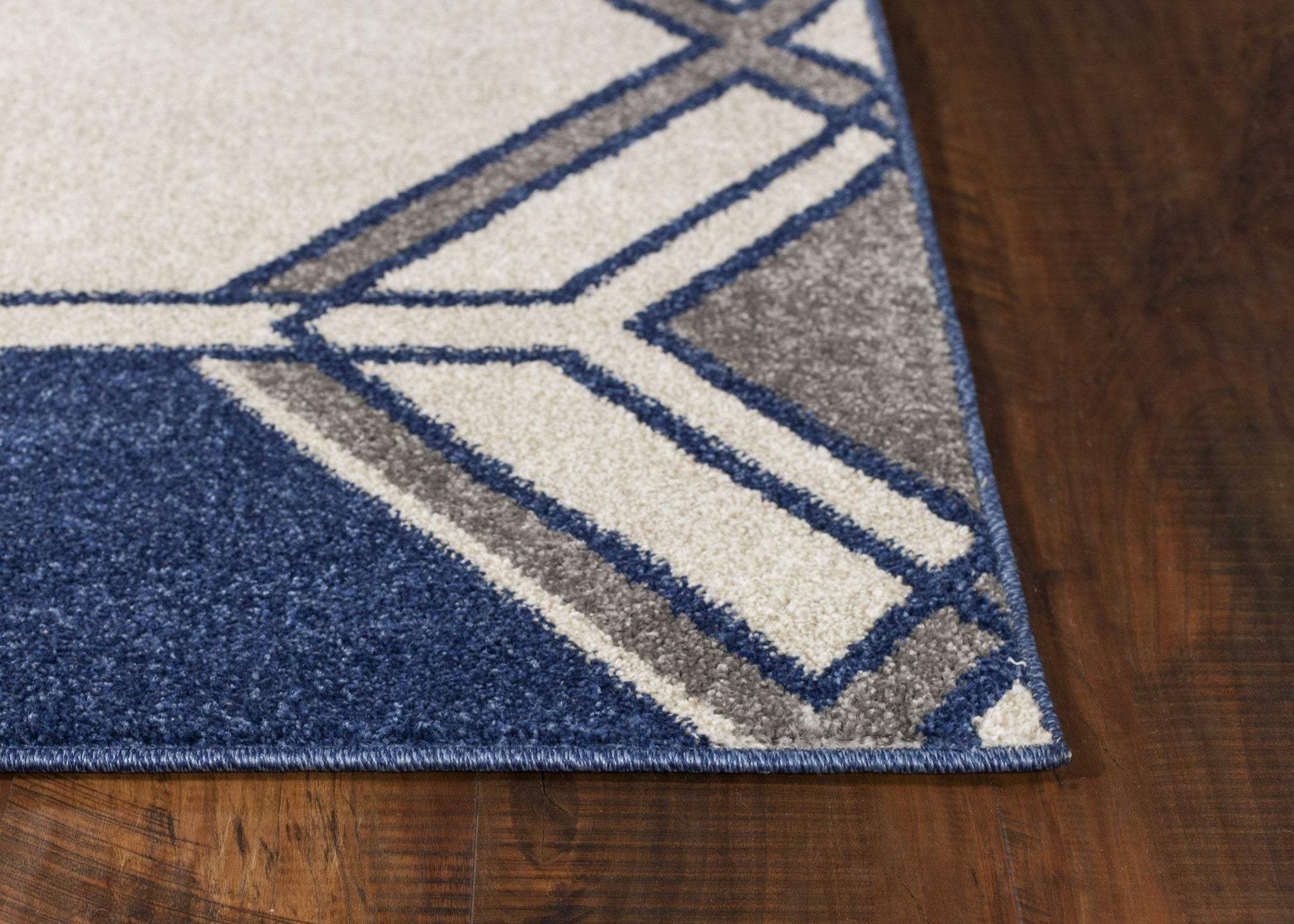 2' X 3' Blue Geometric Area Rug - Image 5
