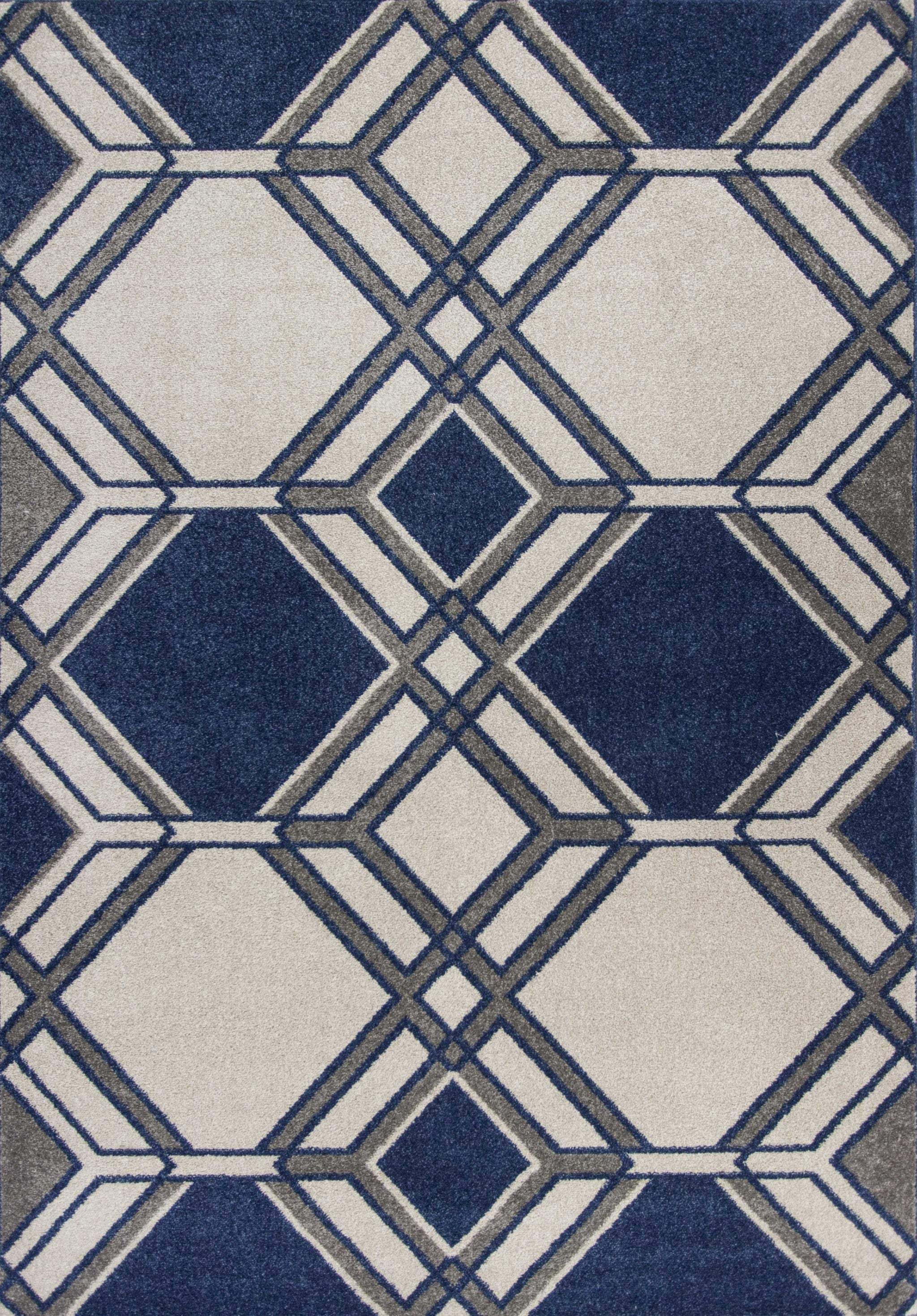 2' X 3' Blue Geometric Area Rug - Image 6
