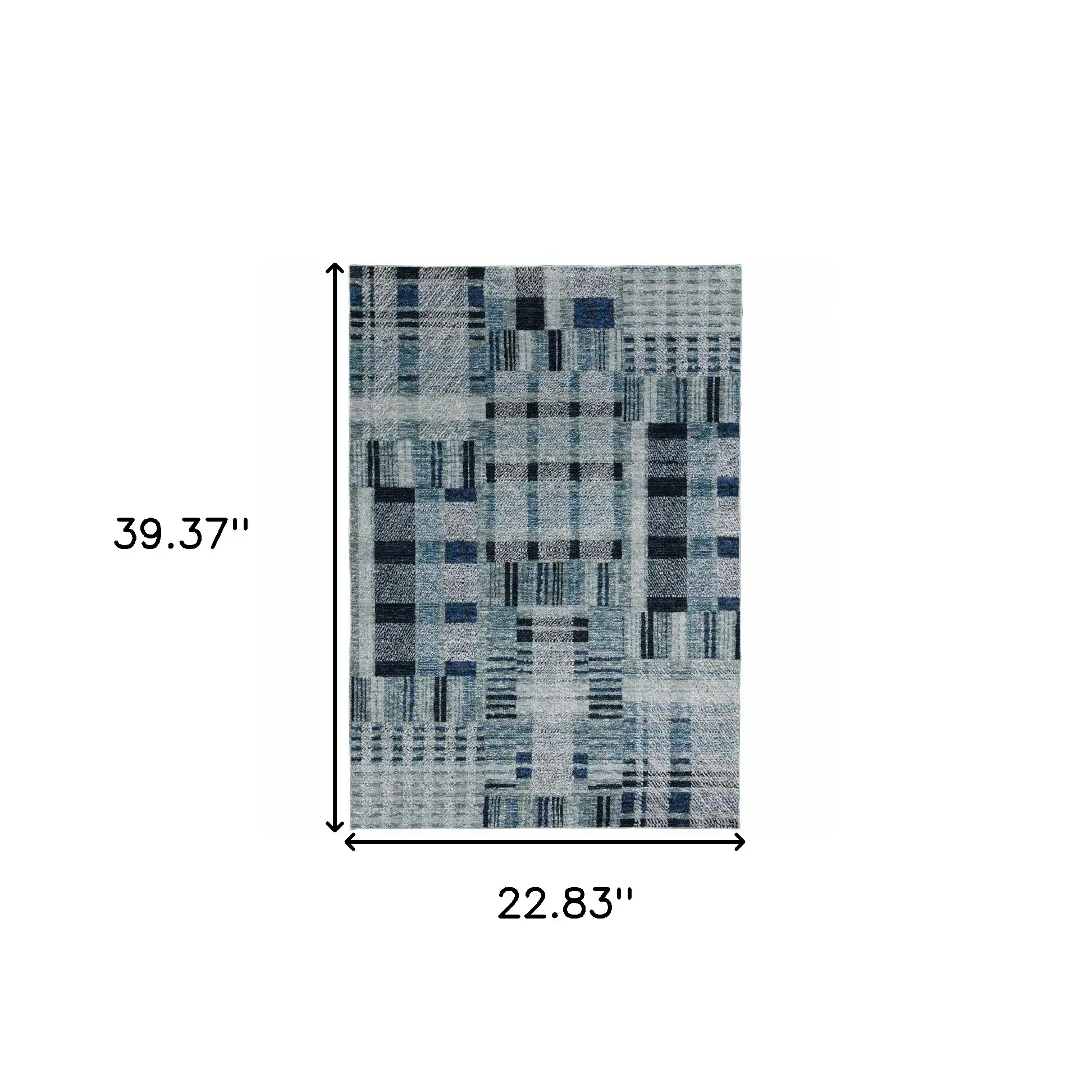 2' X 3' Blue Geometric Power Loom Area Rug - Image 2