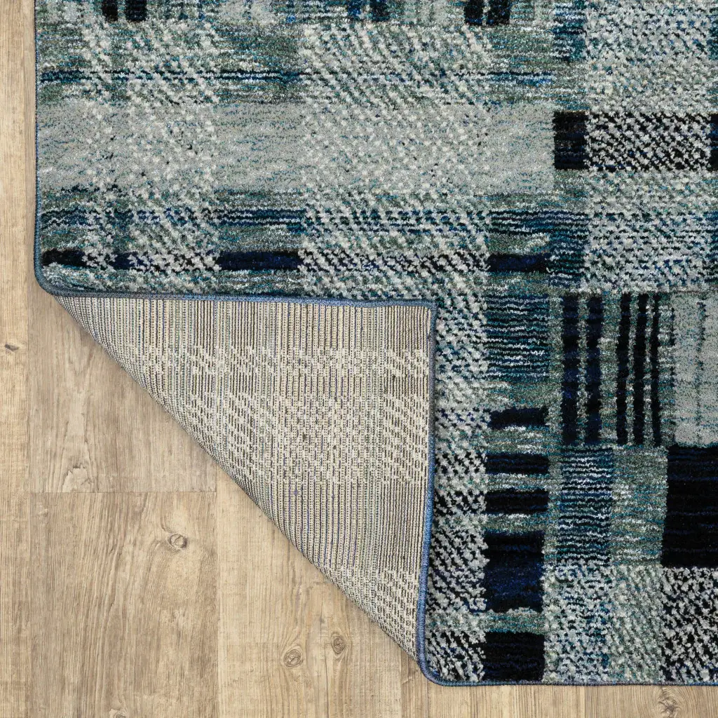 2' X 3' Blue Geometric Power Loom Area Rug - Image 7
