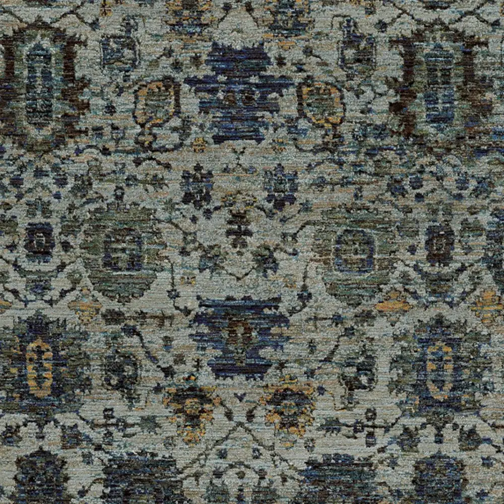 2' X 3' Blue Green Oriental Power Loom Area Rug - Image 3