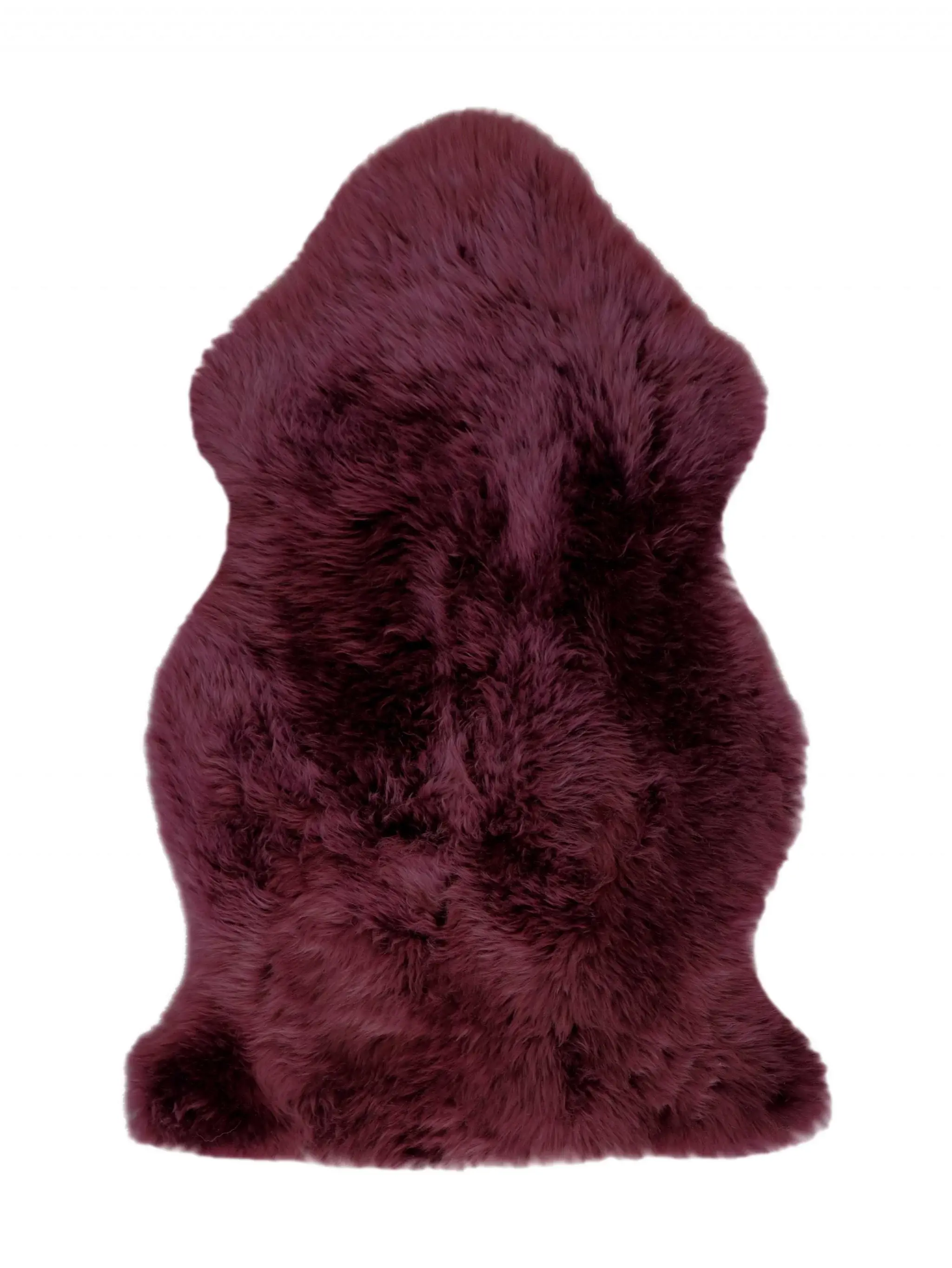 2' X 3' Burgundy New Zealand Natural Sheepskin Rug - Image 2