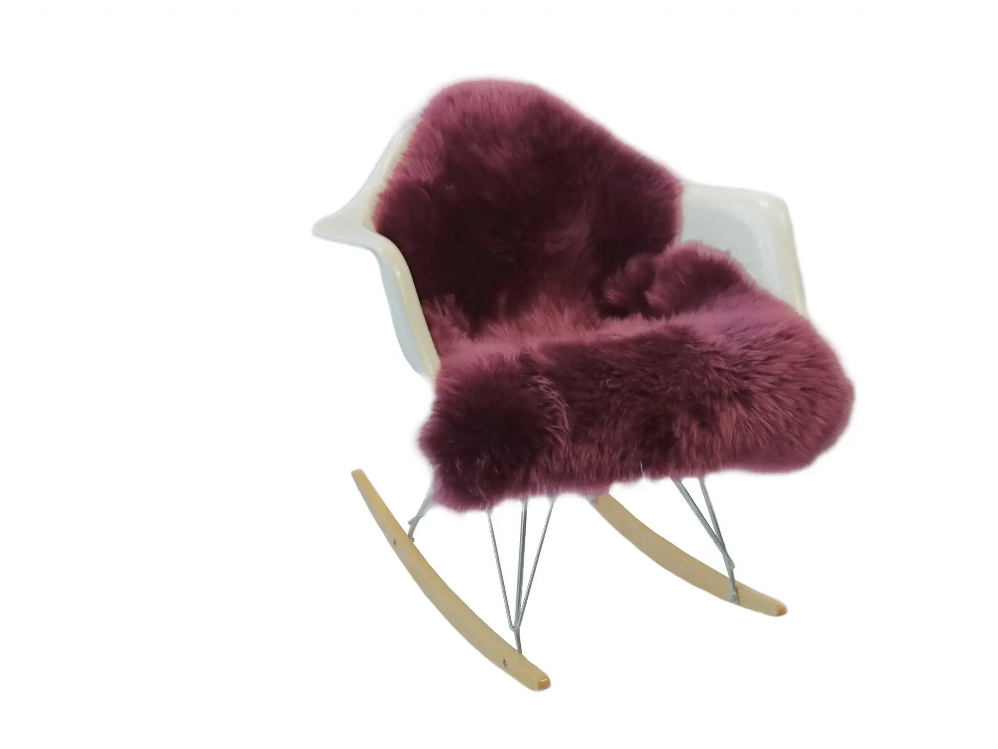 2' X 3' Burgundy New Zealand Natural Sheepskin Rug - Image 4