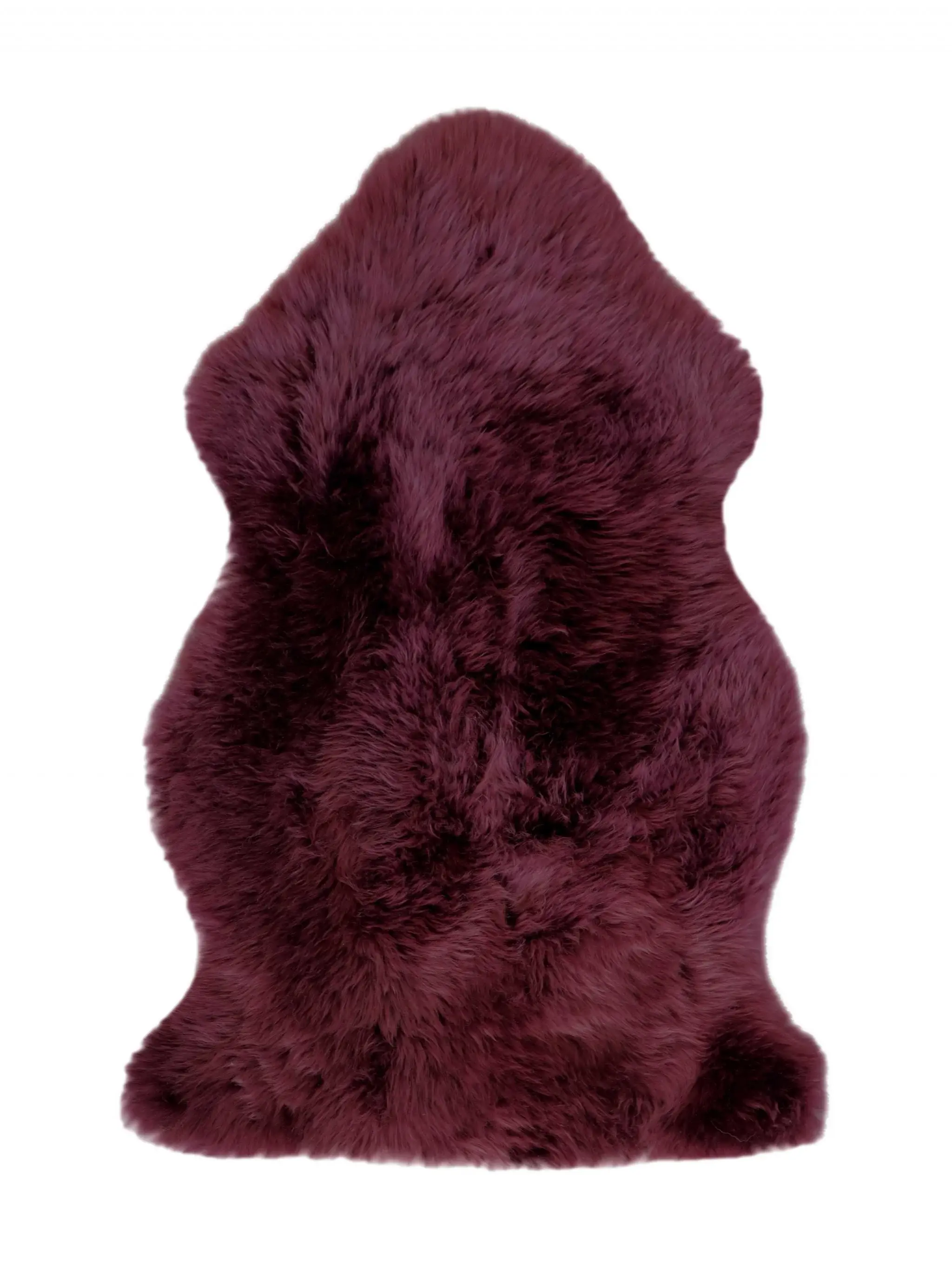 2' X 3' Burgundy New Zealand Natural Sheepskin Rug - Image 6
