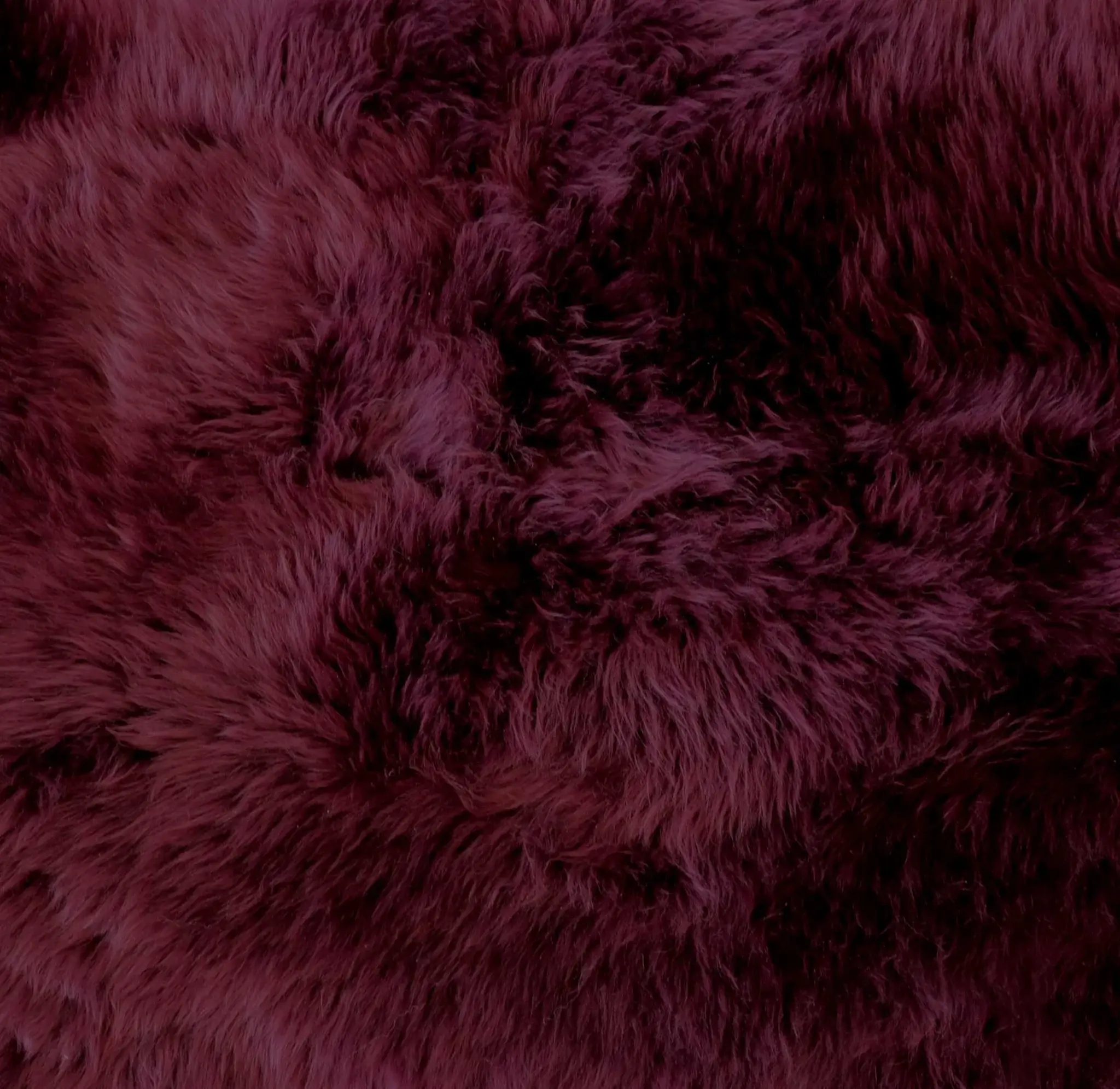 2' X 3' Burgundy New Zealand Natural Sheepskin Rug - Image 9