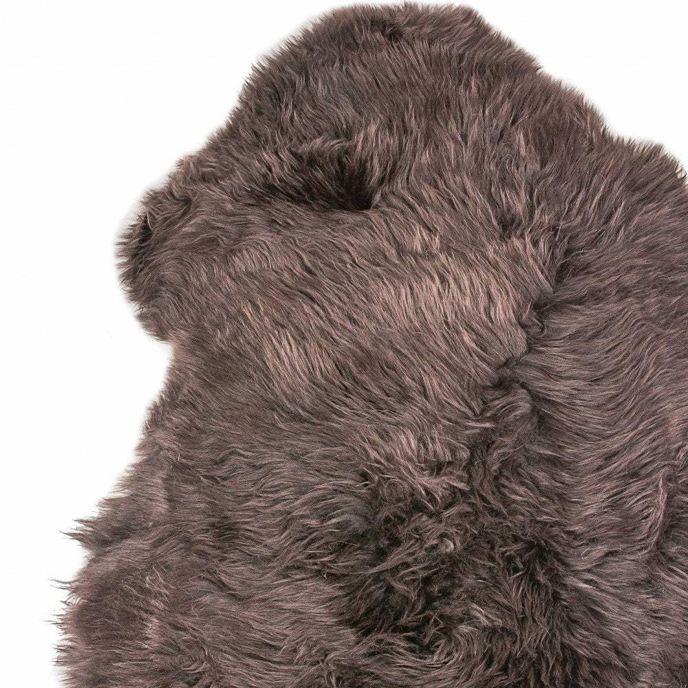 2' X 3' Chocolate New Zealand Natural Sheepskin Rug - Image 2