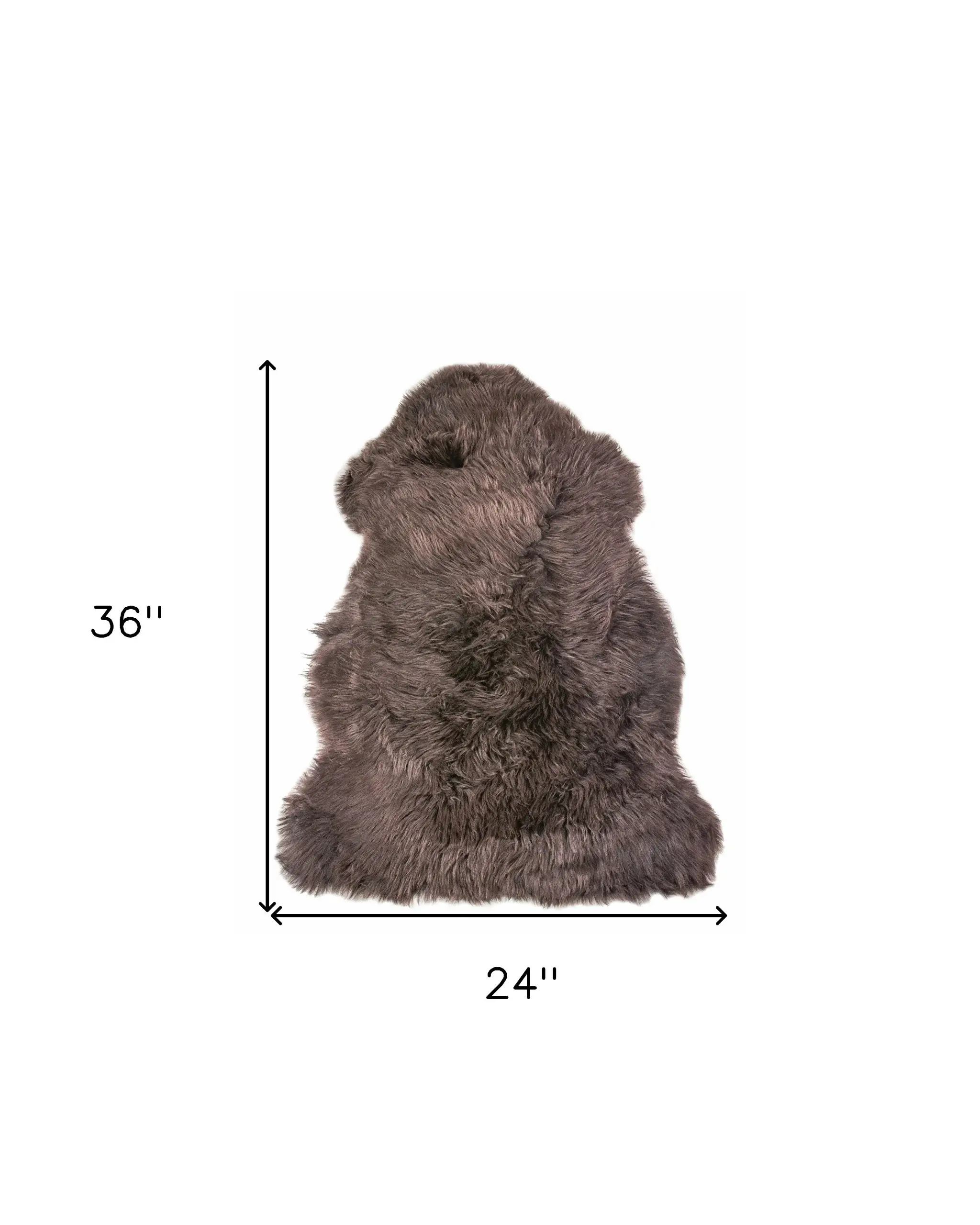 2' X 3' Chocolate New Zealand Natural Sheepskin Rug - Image 9
