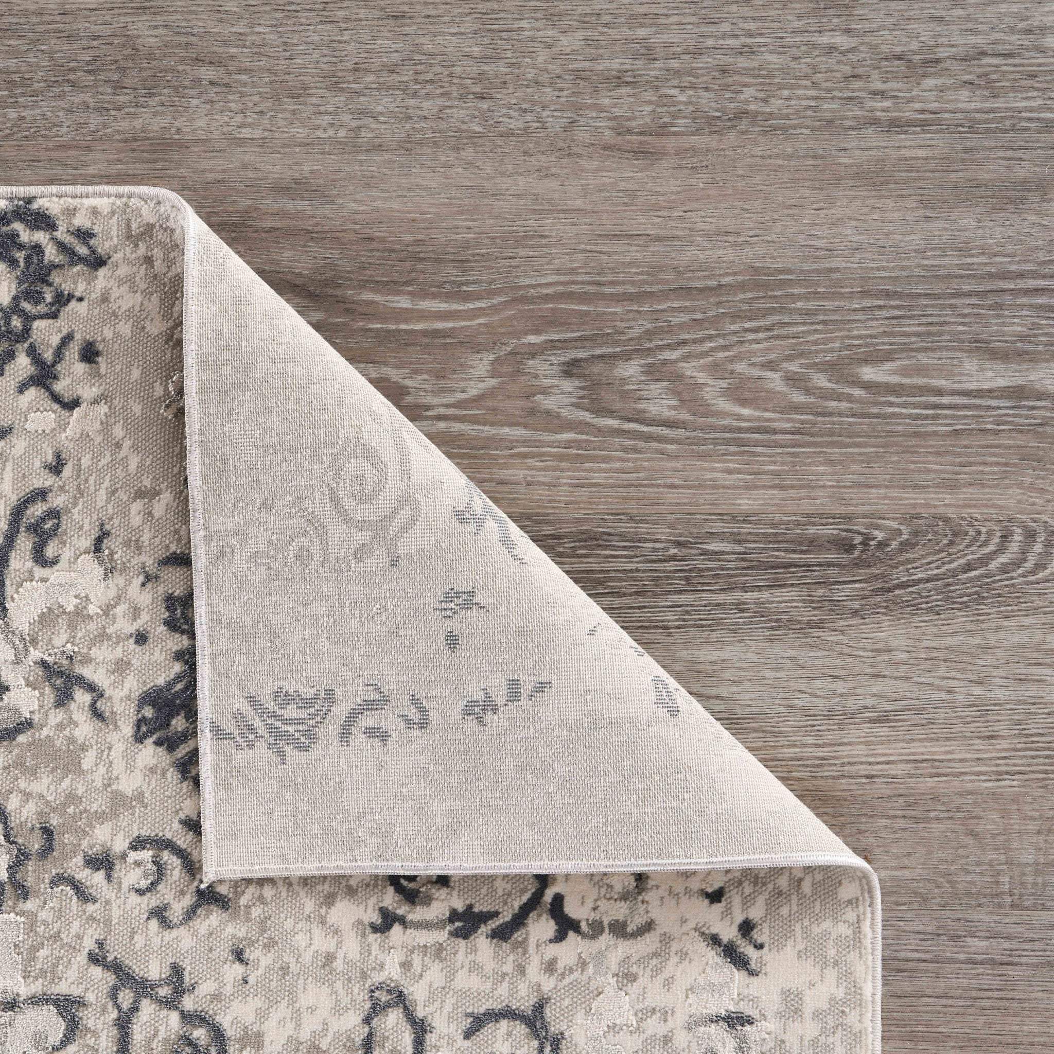 2' X 3' Cream And Gray Damask Stain Resistant Area Rug - Image 5