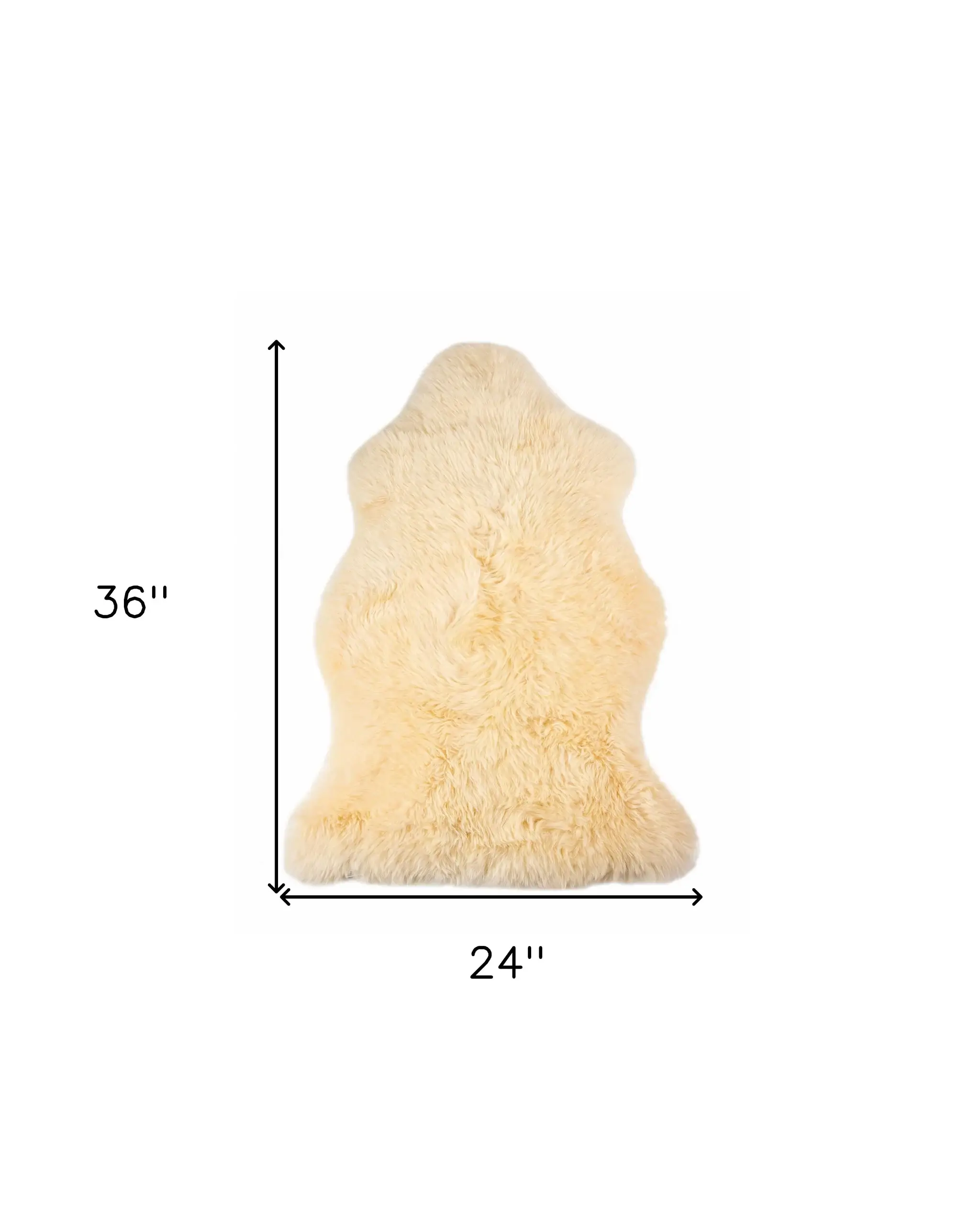 2' X 3' Cream New Zealand Natural Sheepskin Rug - Image 3