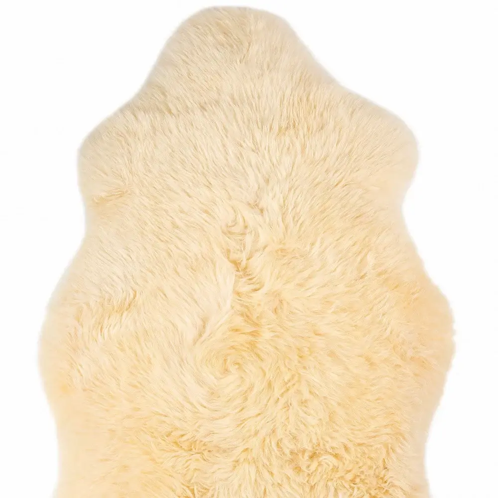 2' X 3' Cream New Zealand Natural Sheepskin Rug - Image 4