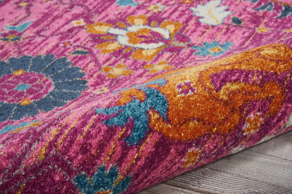 2' X 3' Fuchsia Floral Power Loom Area Rug - Image 6