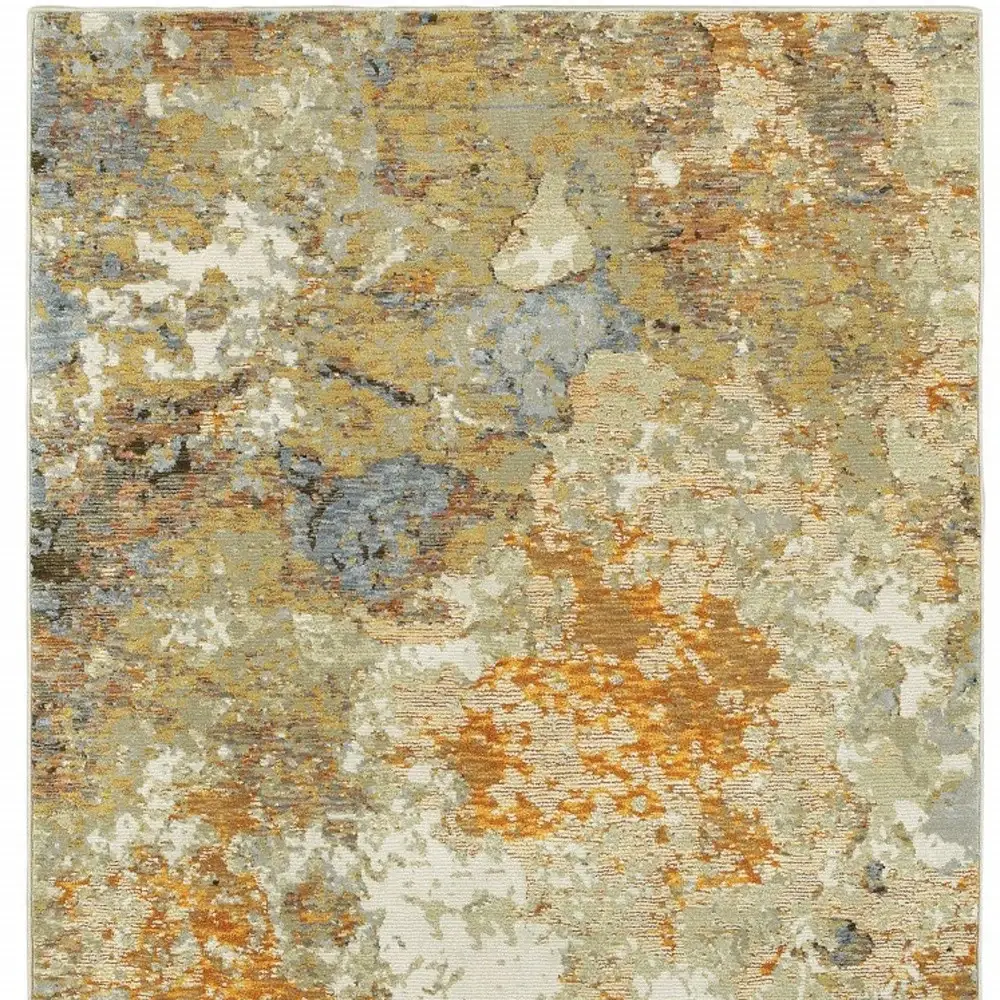2' X 3' Gold and Ivory Power Loom Area Rug - Image 5