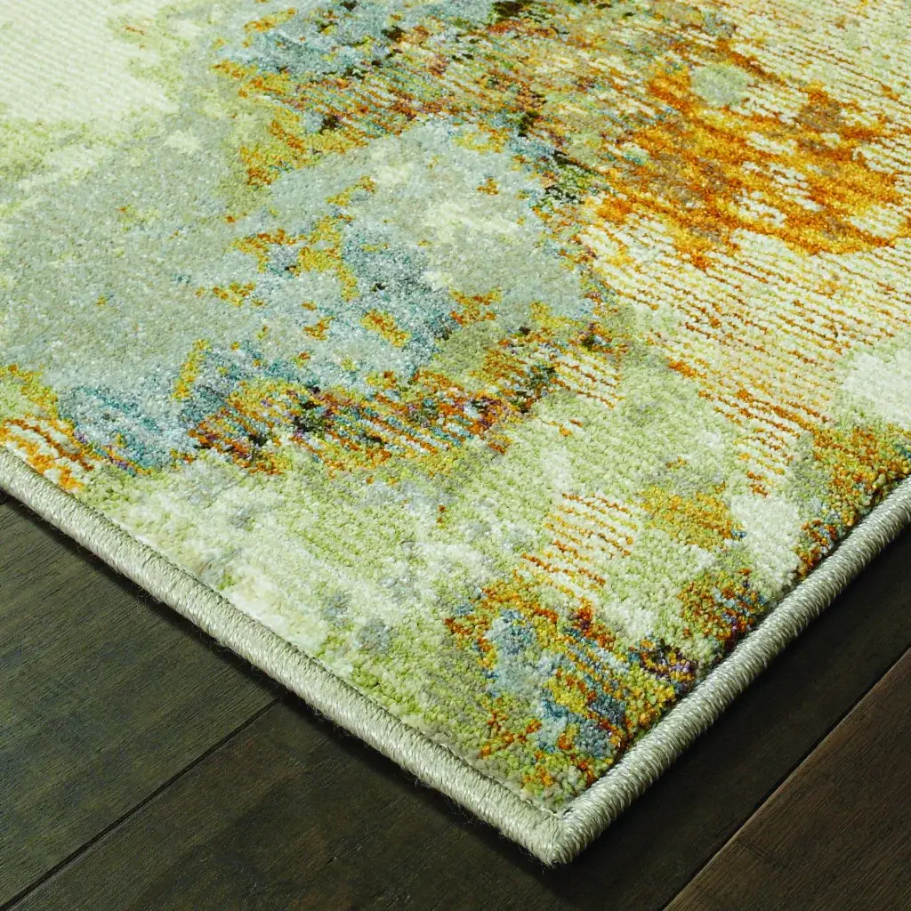 2' X 3' Gold and Ivory Power Loom Area Rug - Image 7