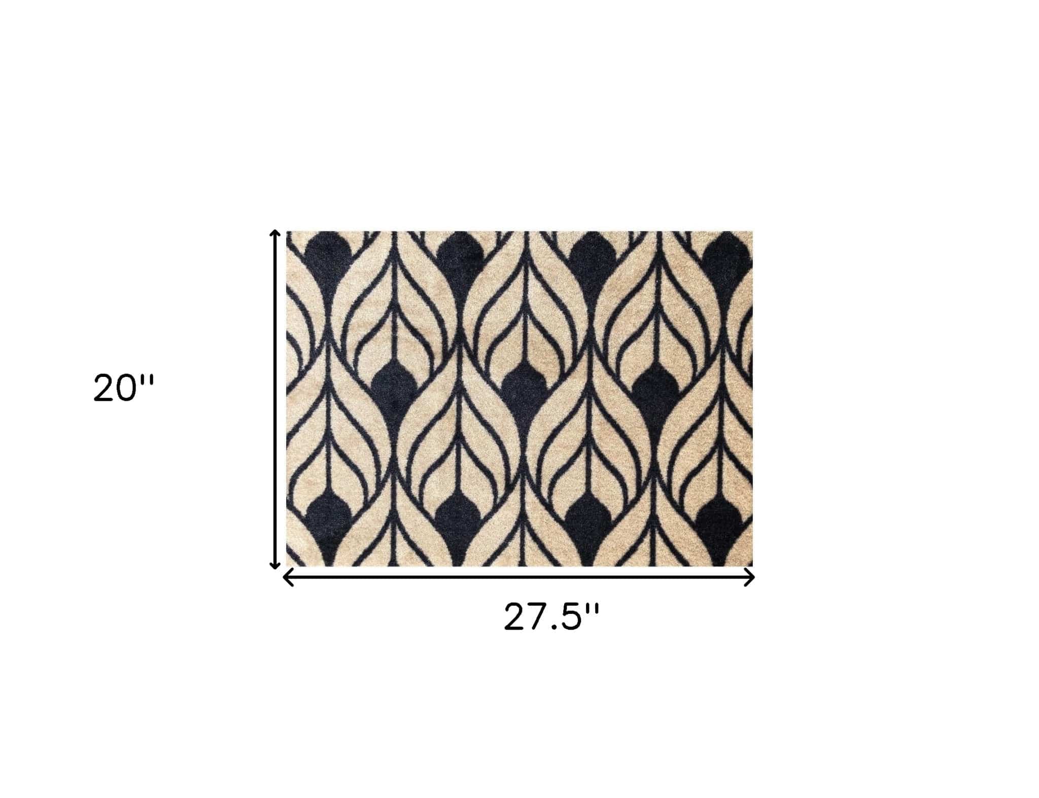 2' X 3' Graphite and Tan Abstract Leaves Washable Floor Mat - Image 7