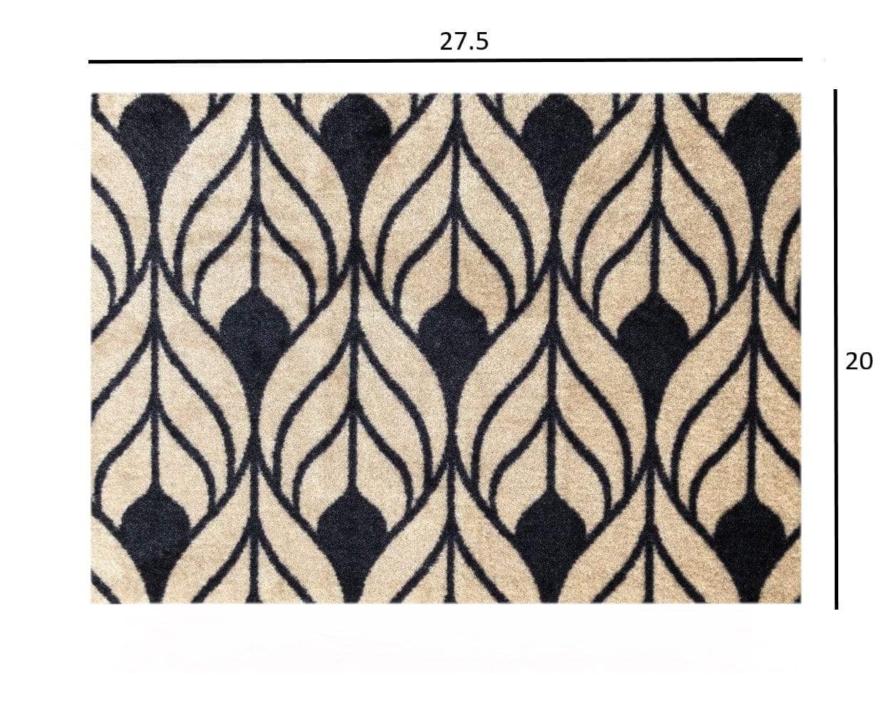 2' X 3' Graphite and Tan Abstract Leaves Washable Floor Mat - Image 8