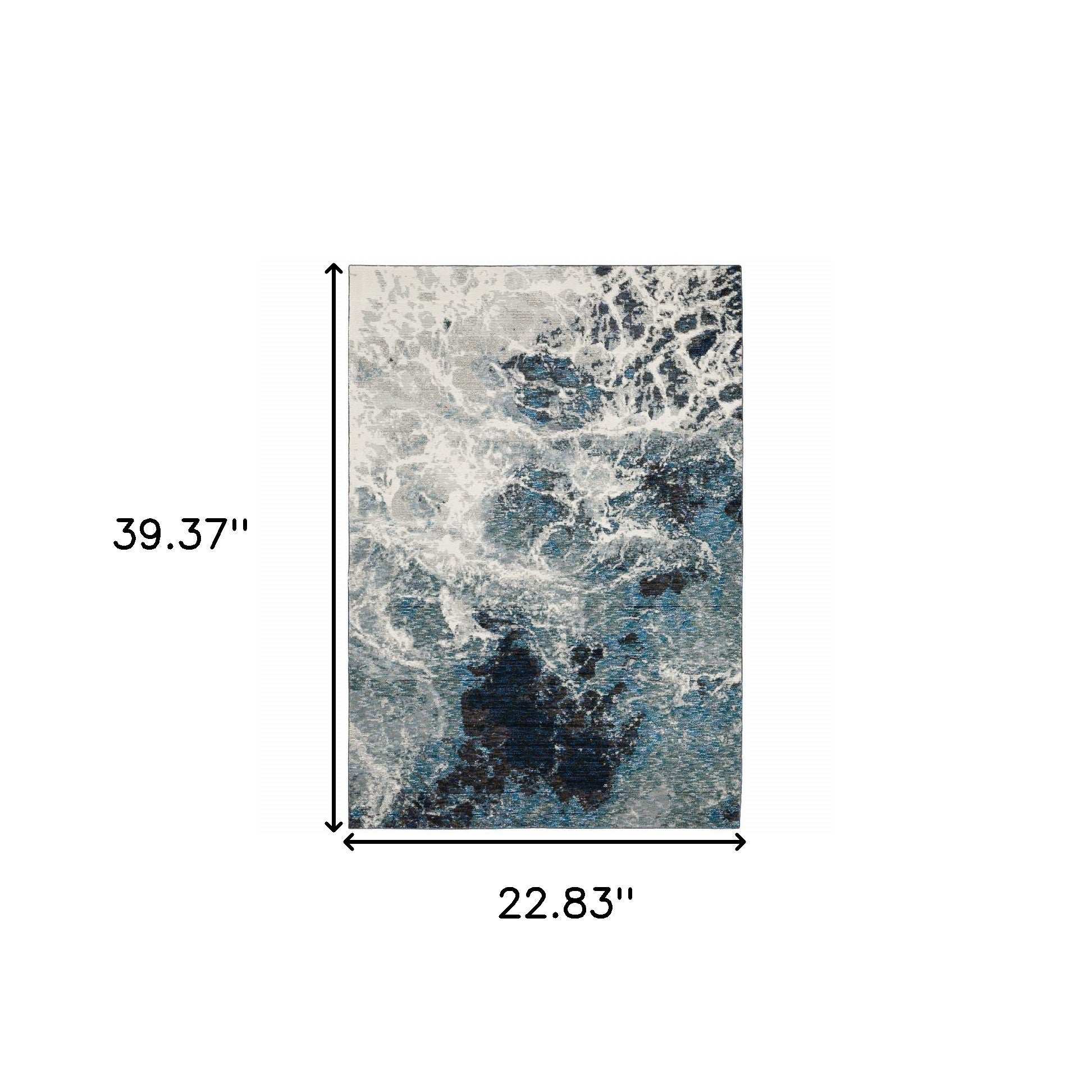 2' X 3' Gray Abstract Power Loom Area Rug - Image 3