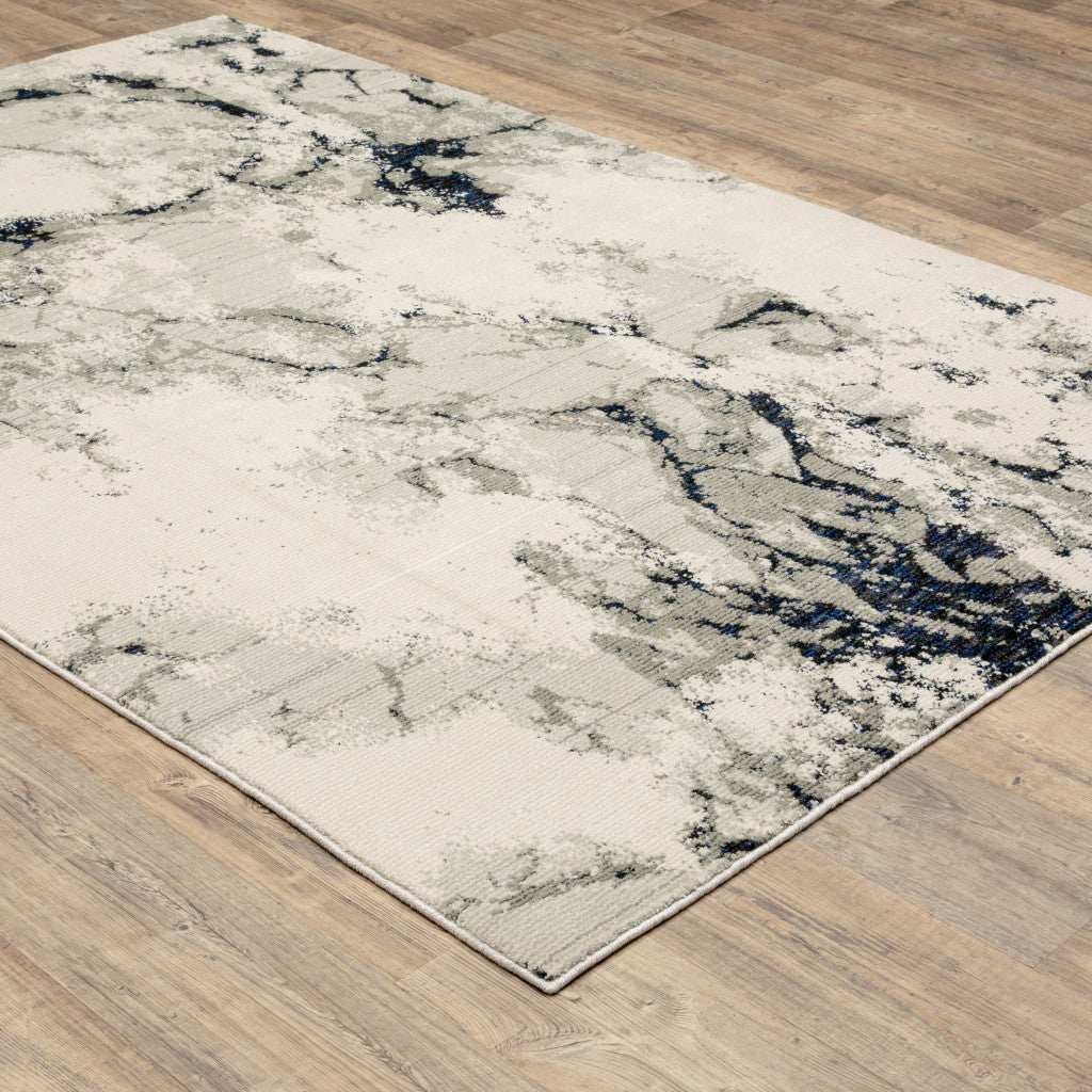 2' X 3' Gray and Black Abstract Power Loom Area Rug - Image 4